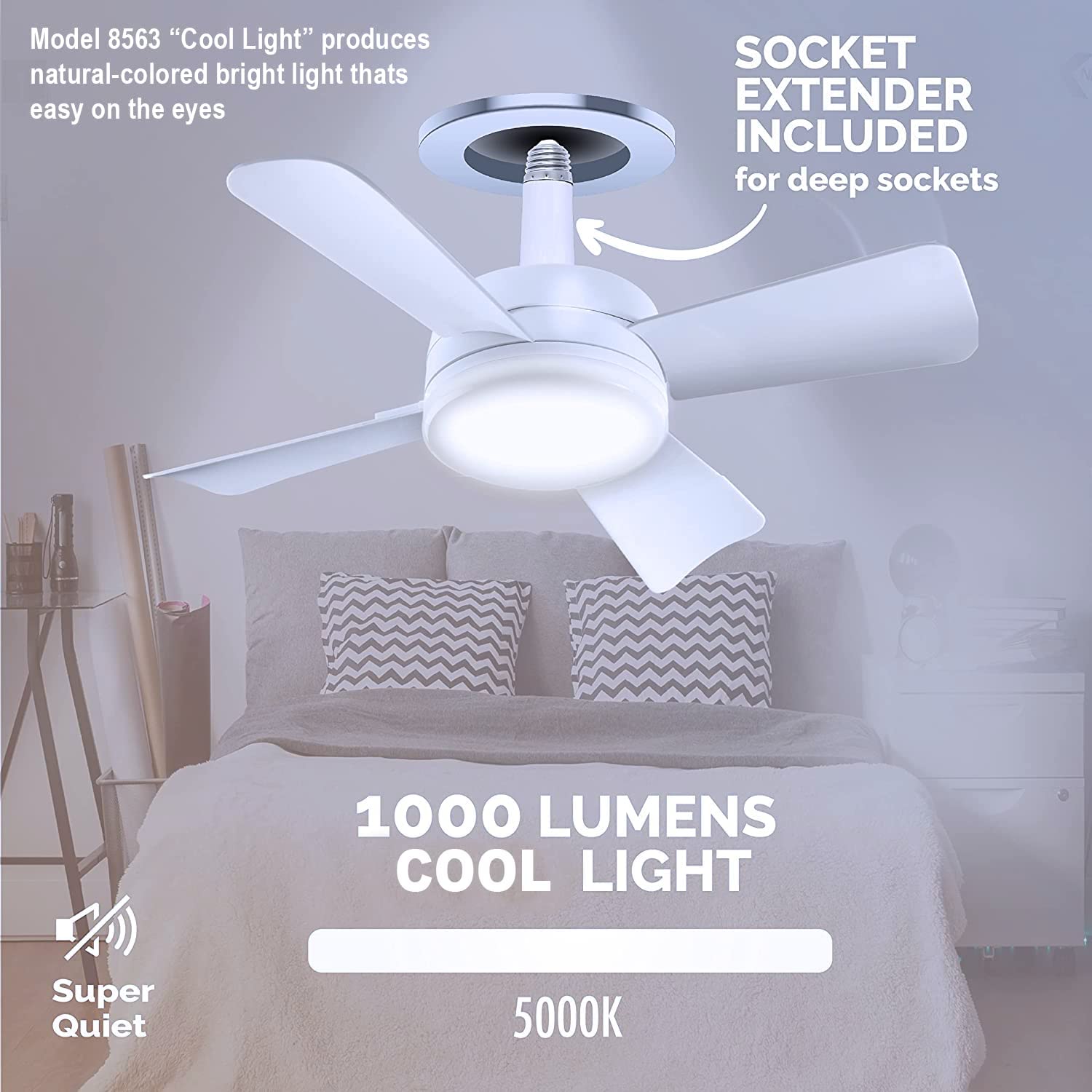 Bell + Howell Screw-In Socket Fan - Remote Controlled Socket Ceiling Fan & Light as seen on TV and TikTok #socketfan