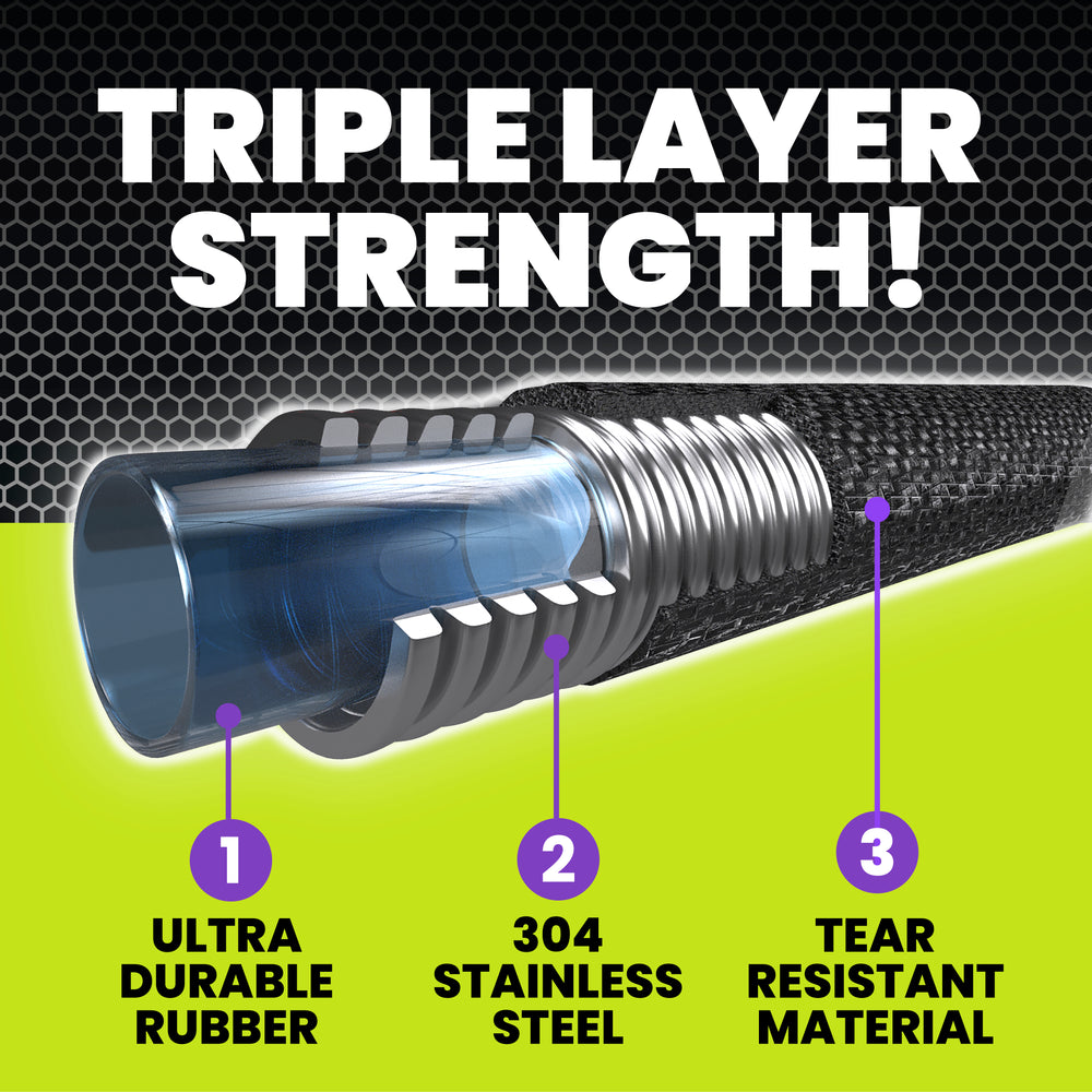 Hydrosteel Heavy Duty Steel Outdoor Garden Hose