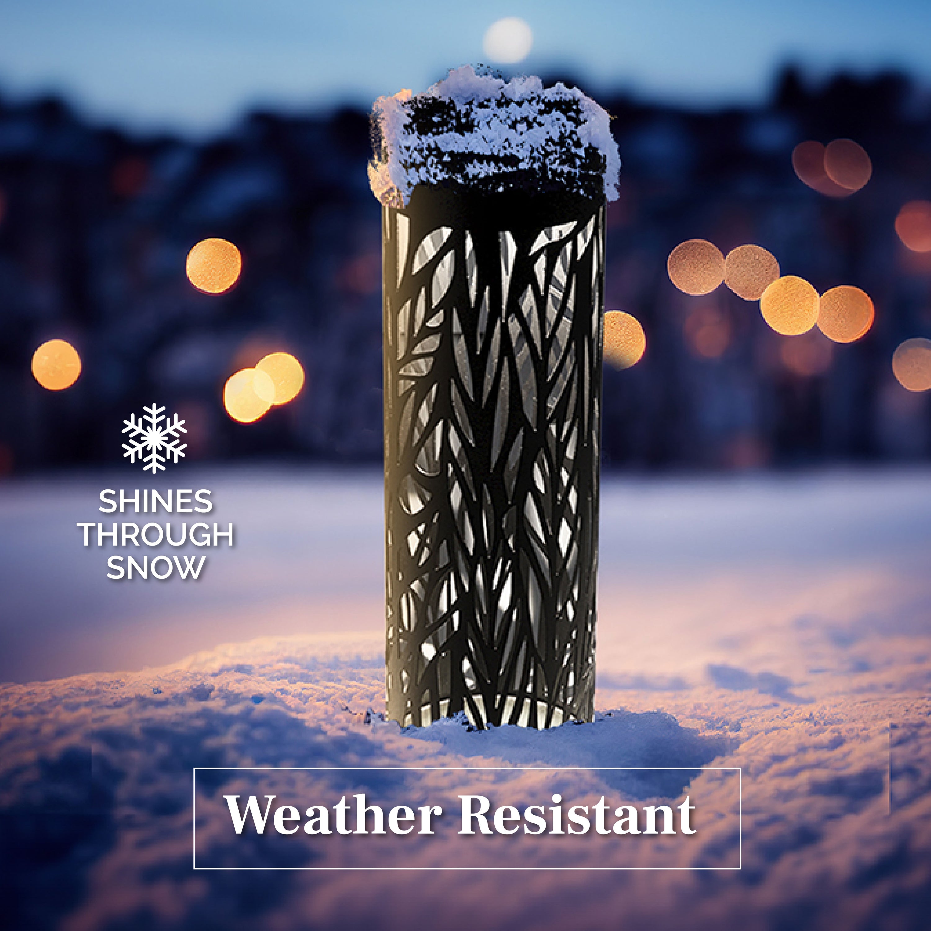 Solar Powered Steel Pathway Bollard Lights, IP65 Water Resistant, LED, Aesthetic, Modern Design, All Season Safe, Summer, Fall, Winter, Spring, Landscape, Lawn, Garden