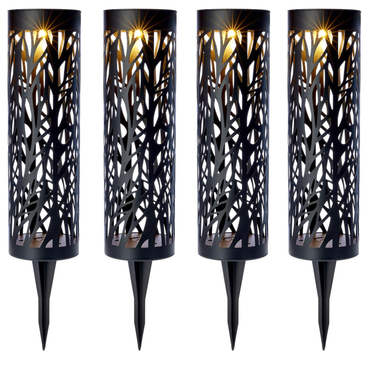 Solar Powered Steel Pathway Bollard Lights, IP65 Water Resistant, LED, Aesthetic, Modern Design, All Season Safe, Summer, Fall, Winter, Spring, Landscape, Lawn, Garden