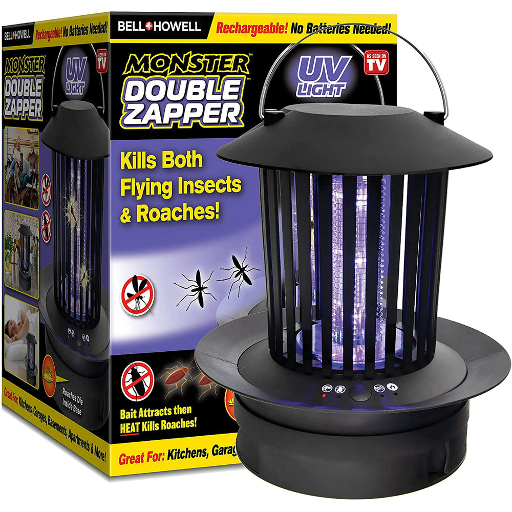 Monster Double Zapper 18-Watt Rechargeable Electric Outdoor and Indoor UV Light Insect Zapper