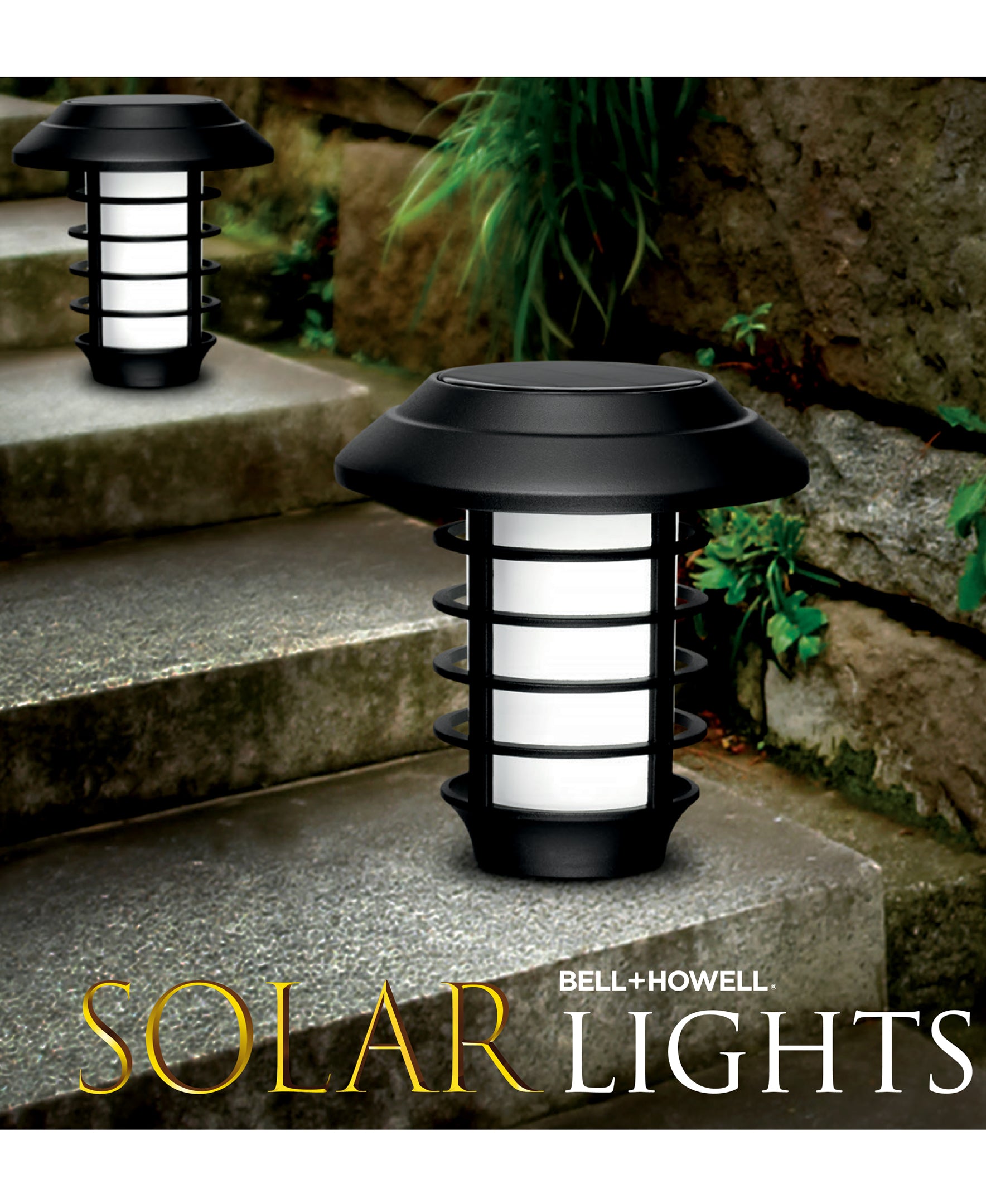 Bell + Howell 8-Pack 2-in-1 Flickering Flame Solar Pathway Lights