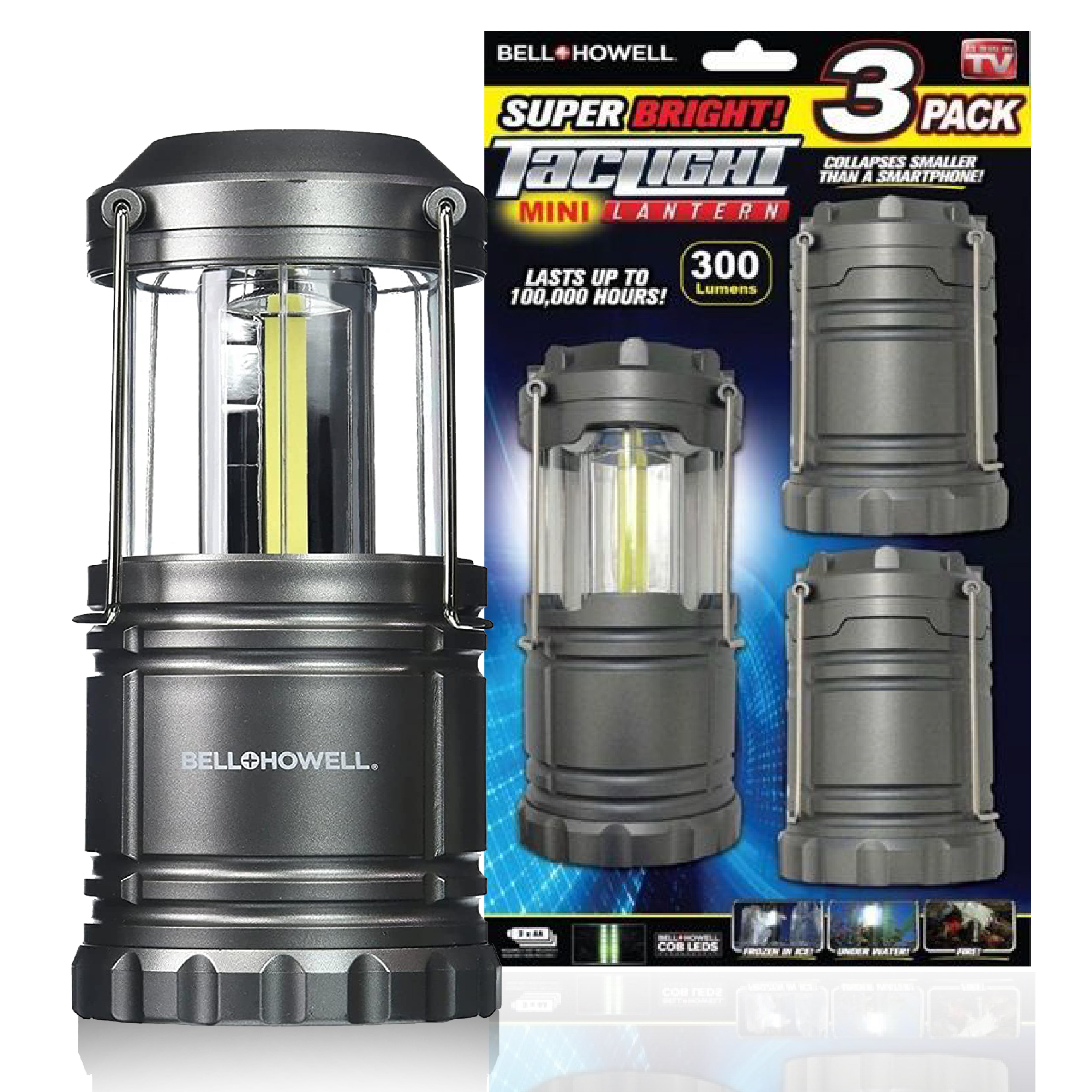 Bell + Howell Ultra Bright Taclight Mini Lanterns - 4 Pack, Black