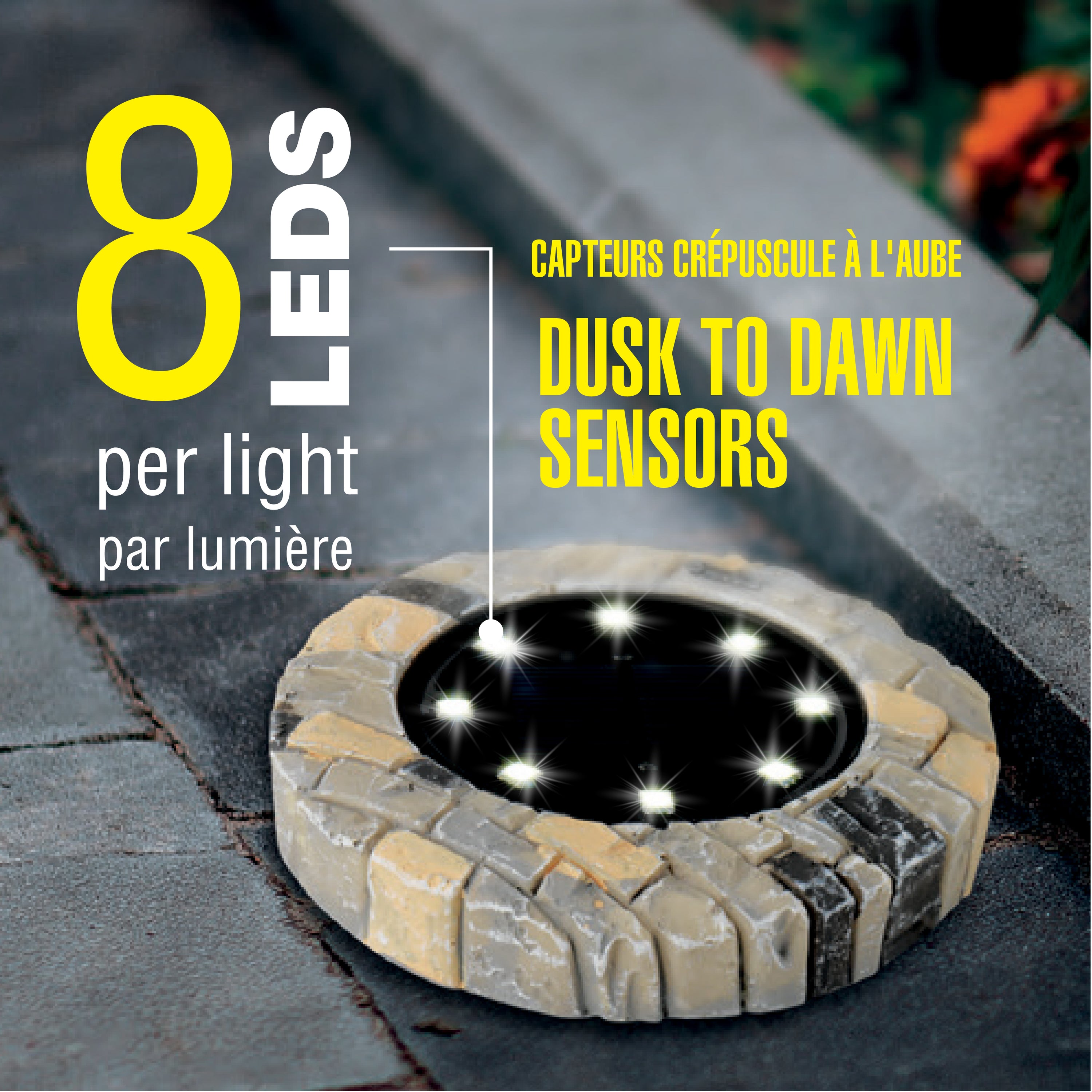 Bell + Howell Pathway & Landscape Disk Lights Stone Dark Grey - 4 pack