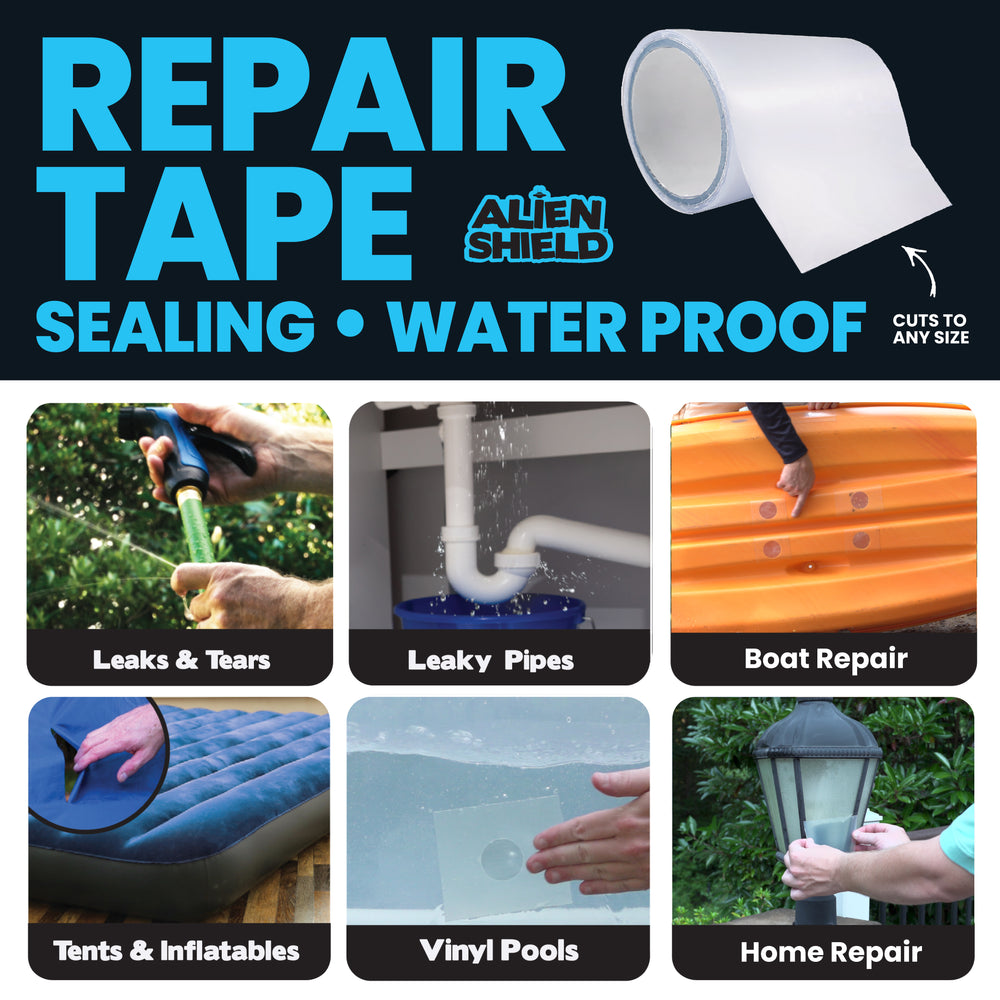 Alien Shield Transparent Sealing Tape, Waterproof Adhesive Strips, Repair Tears, Cracks, and Leaks
