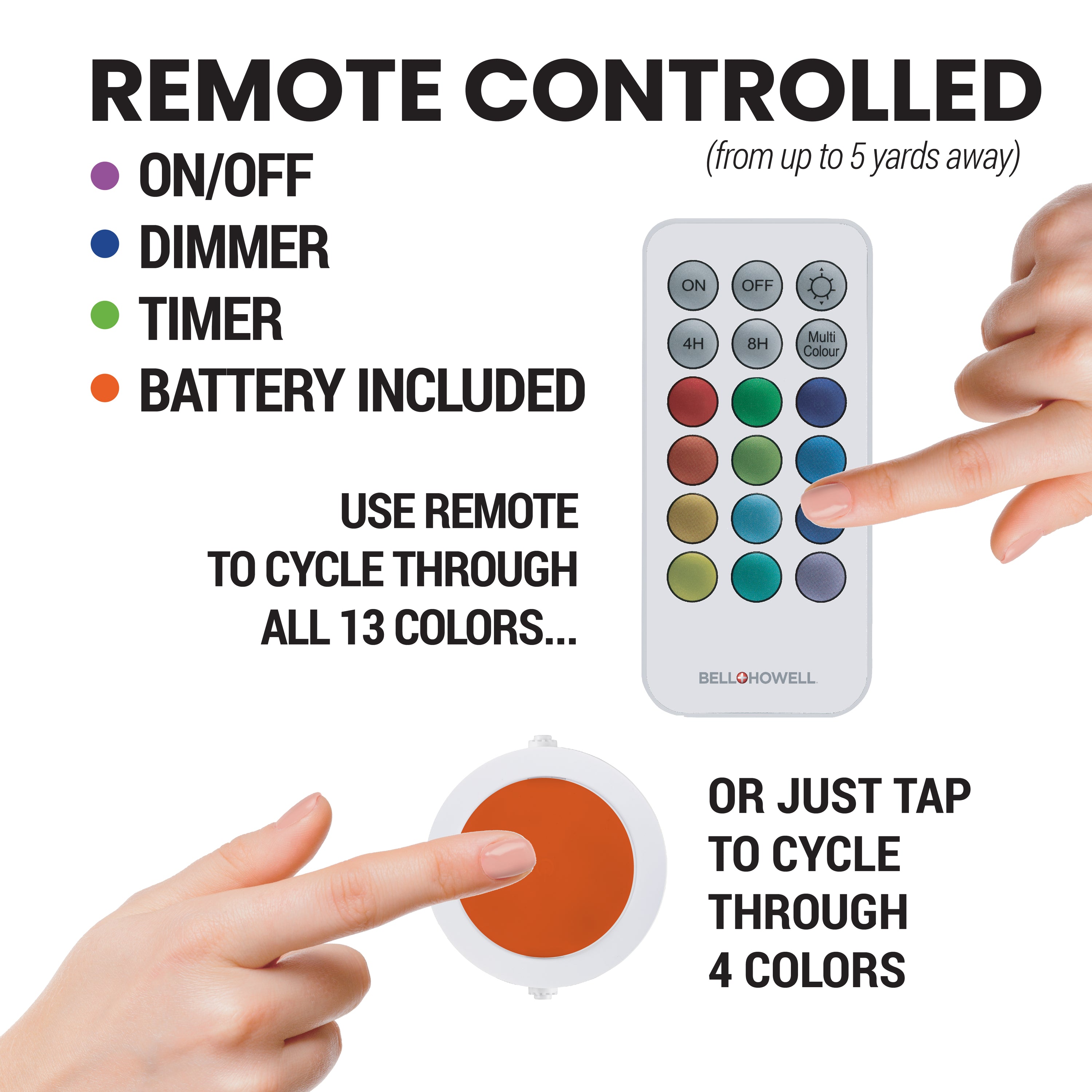 Bell + Howell Color 3-Pack Changing Swivel Lights