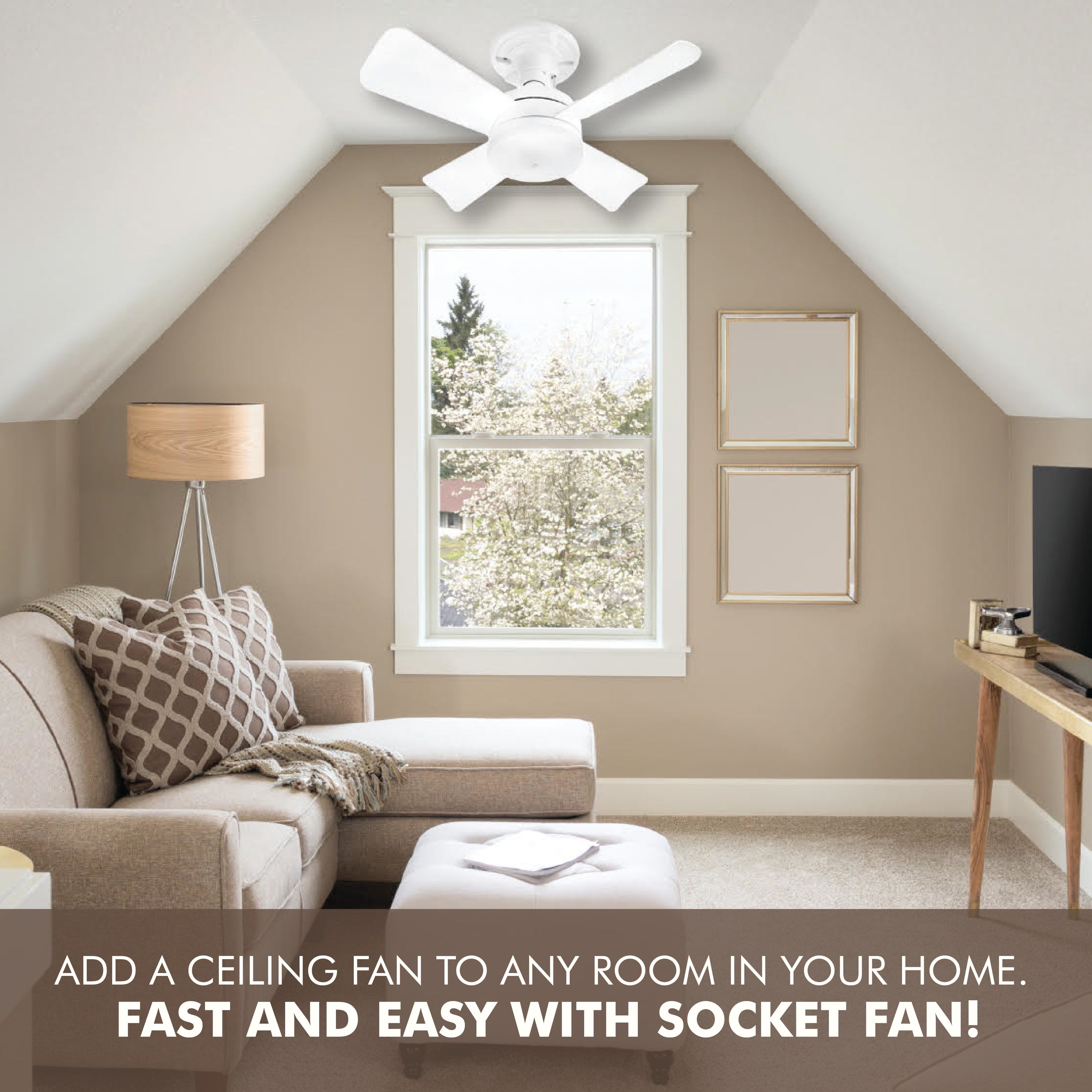 Bell + Howell Screw-In Socket Fan - Remote Controlled Socket Ceiling Fan & Light as seen on TV and TikTok #socketfan