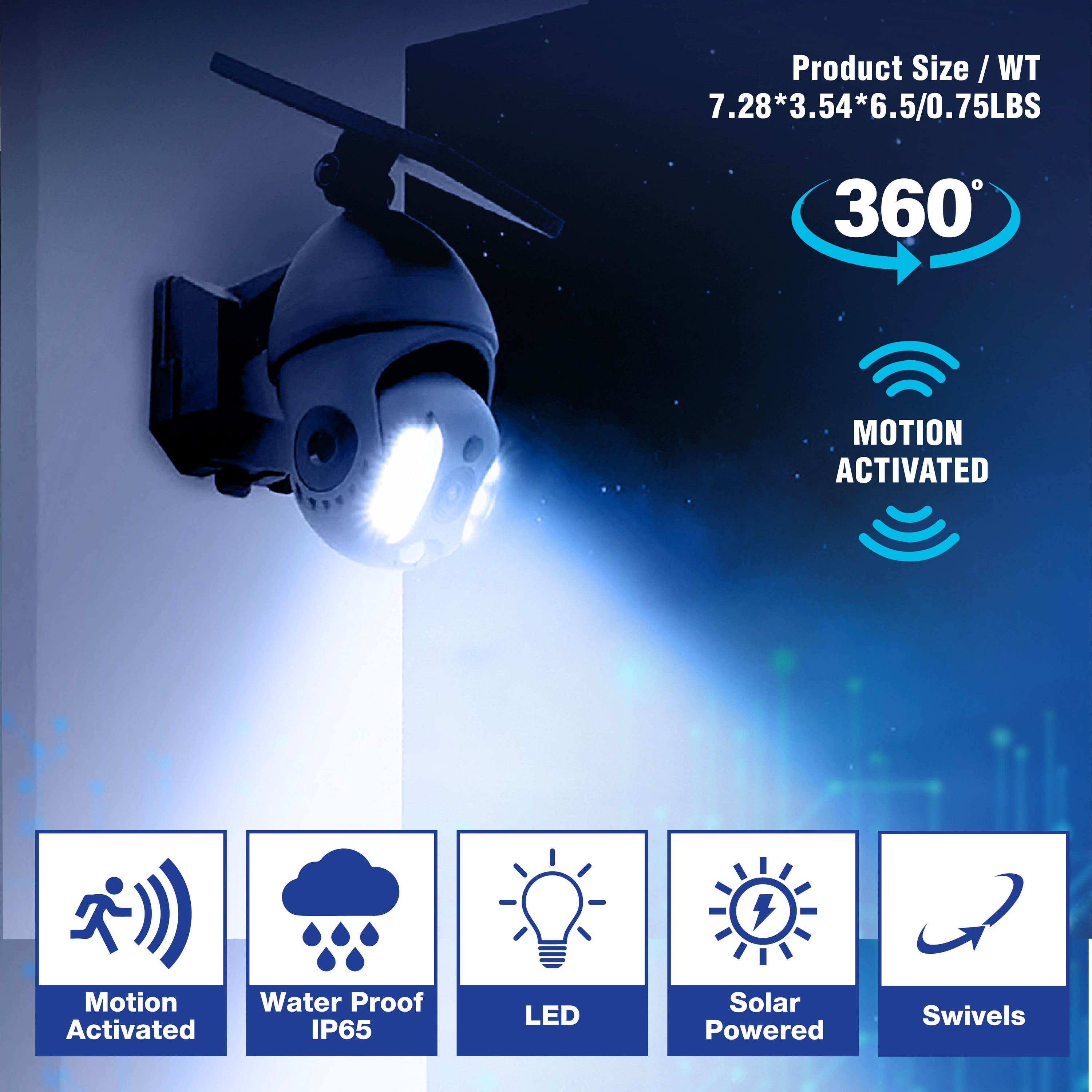 Bell + Howell Bionic Spotlight Security Extreme Solar Powered, Motion Sensor, Red Light - Looks like a security camera!