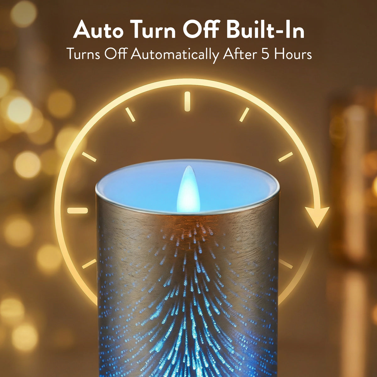 Bell+Howell Flameless Glitter Candle Light 2-Pack – Battery Powered Multi-Color Changing LED Night Light
