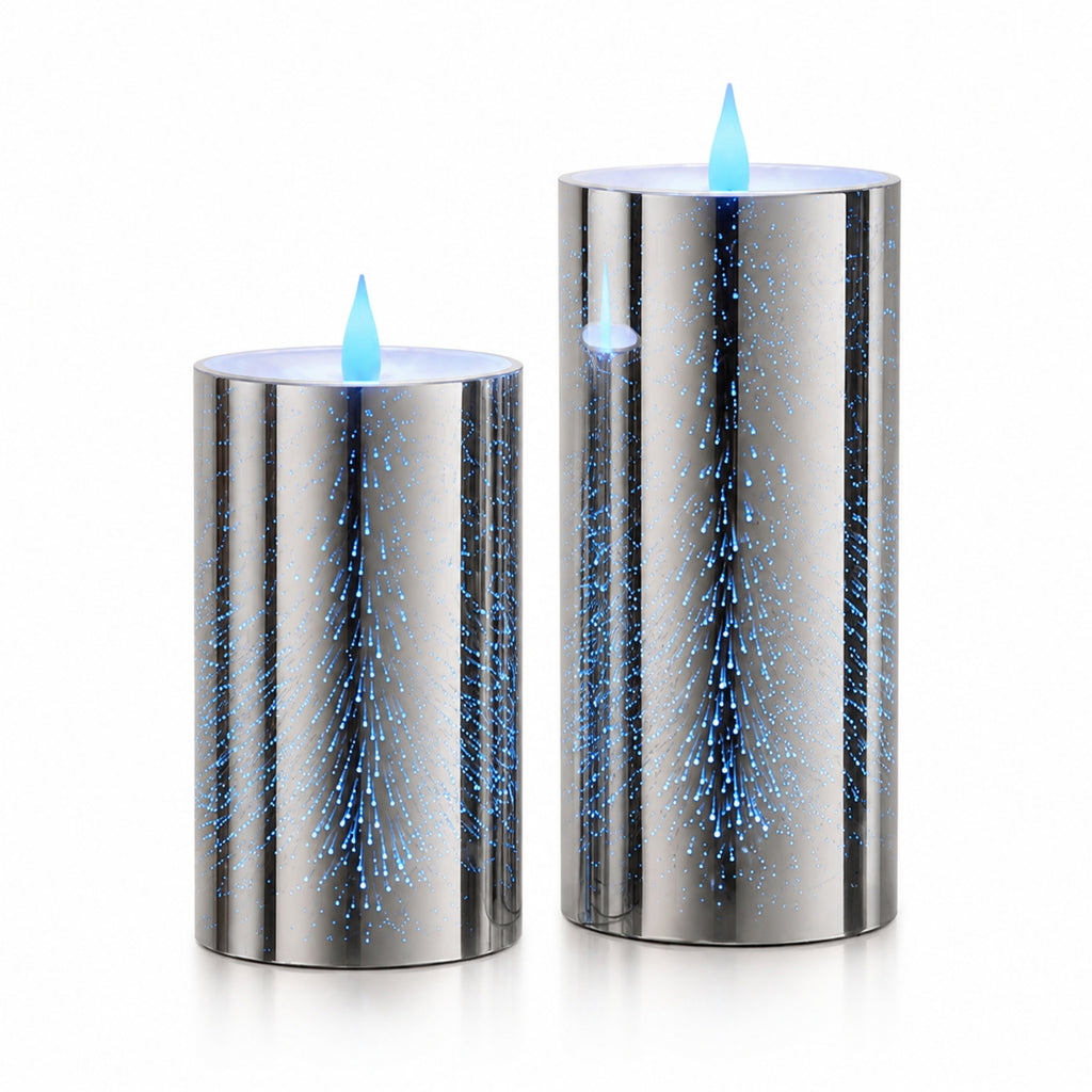 Bell+Howell Flameless Glitter Candle Light 2-Pack – Battery Powered Multi-Color Changing LED Night Light