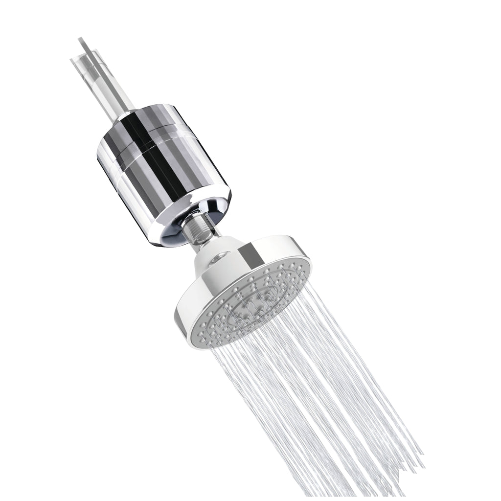 EVERGLOW High-Output Shower Filter, Reduces Chlorine, Dry Skin, Dandruff, Eczema, Heavy Metals and Vitamin C Infused for Dandruff and Softens Hard Water, 4.7”