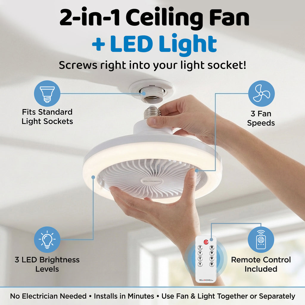 Socket Air Light Ceiling Fan