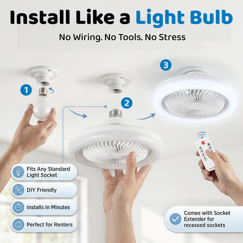 Socket Air Light Ceiling Fan