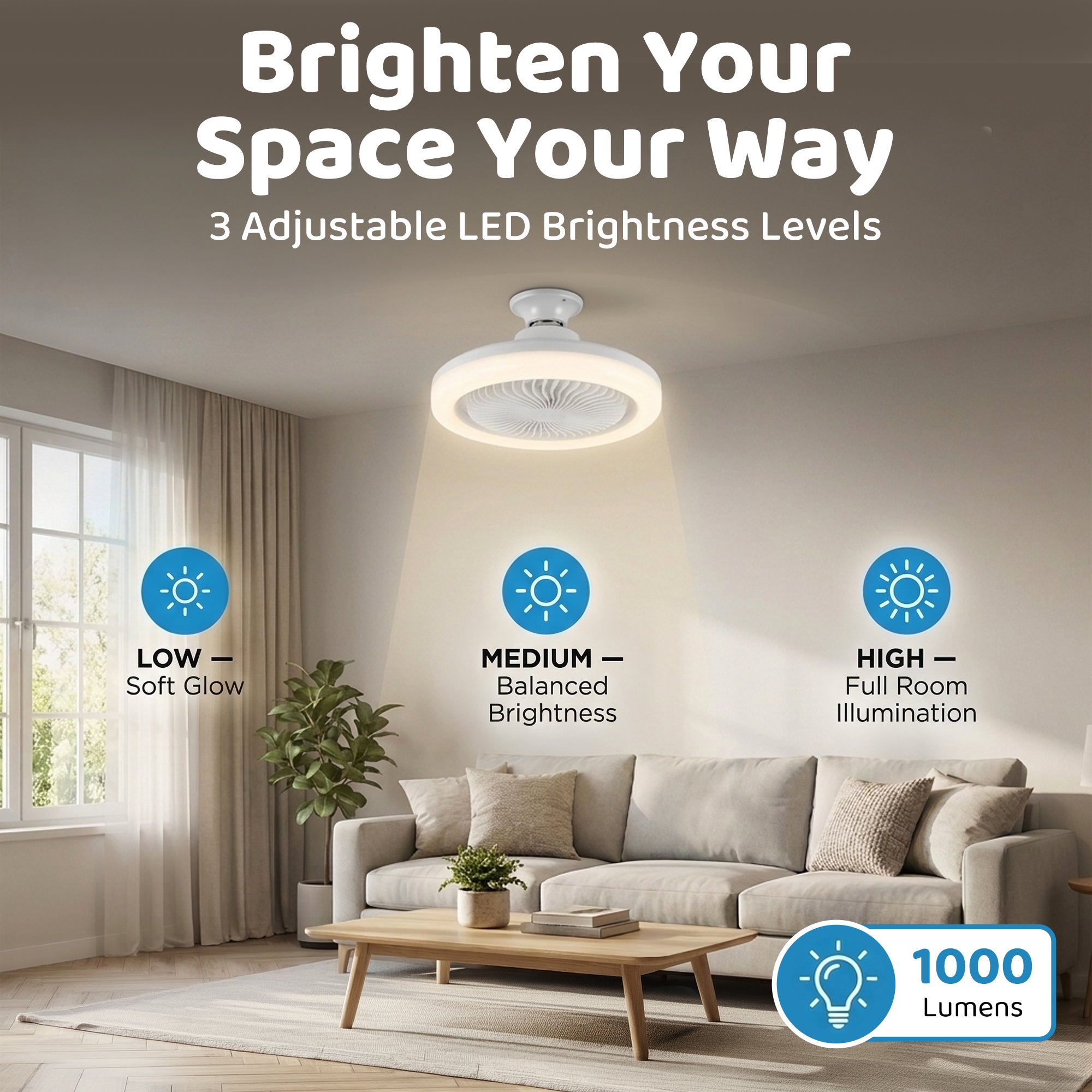 Socket Air Light Ceiling Fan