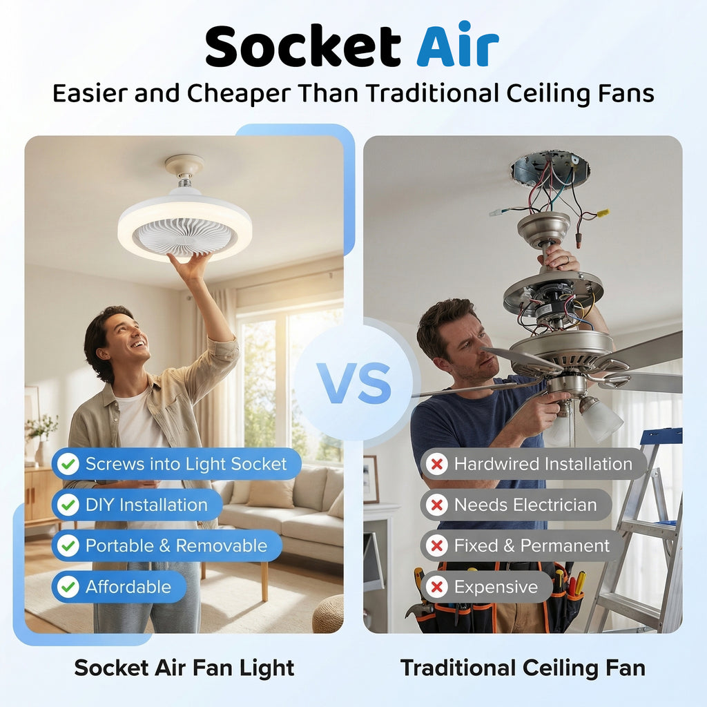 Socket Air Light Ceiling Fan