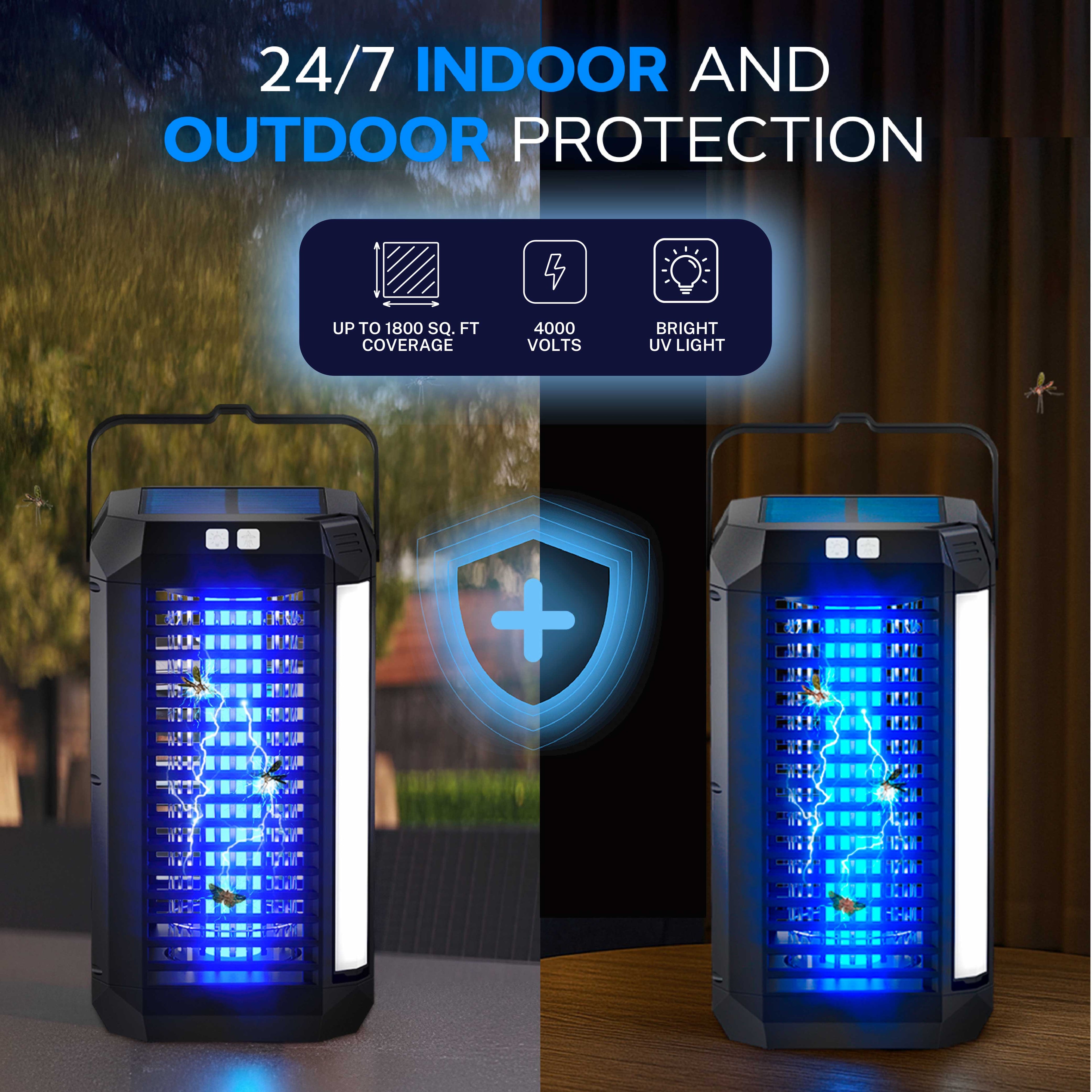 Rogue Solar Lantern and Insect Zapper – Portable, Weatherproof, Rechargeable UV Bug Control with LED Light Modes