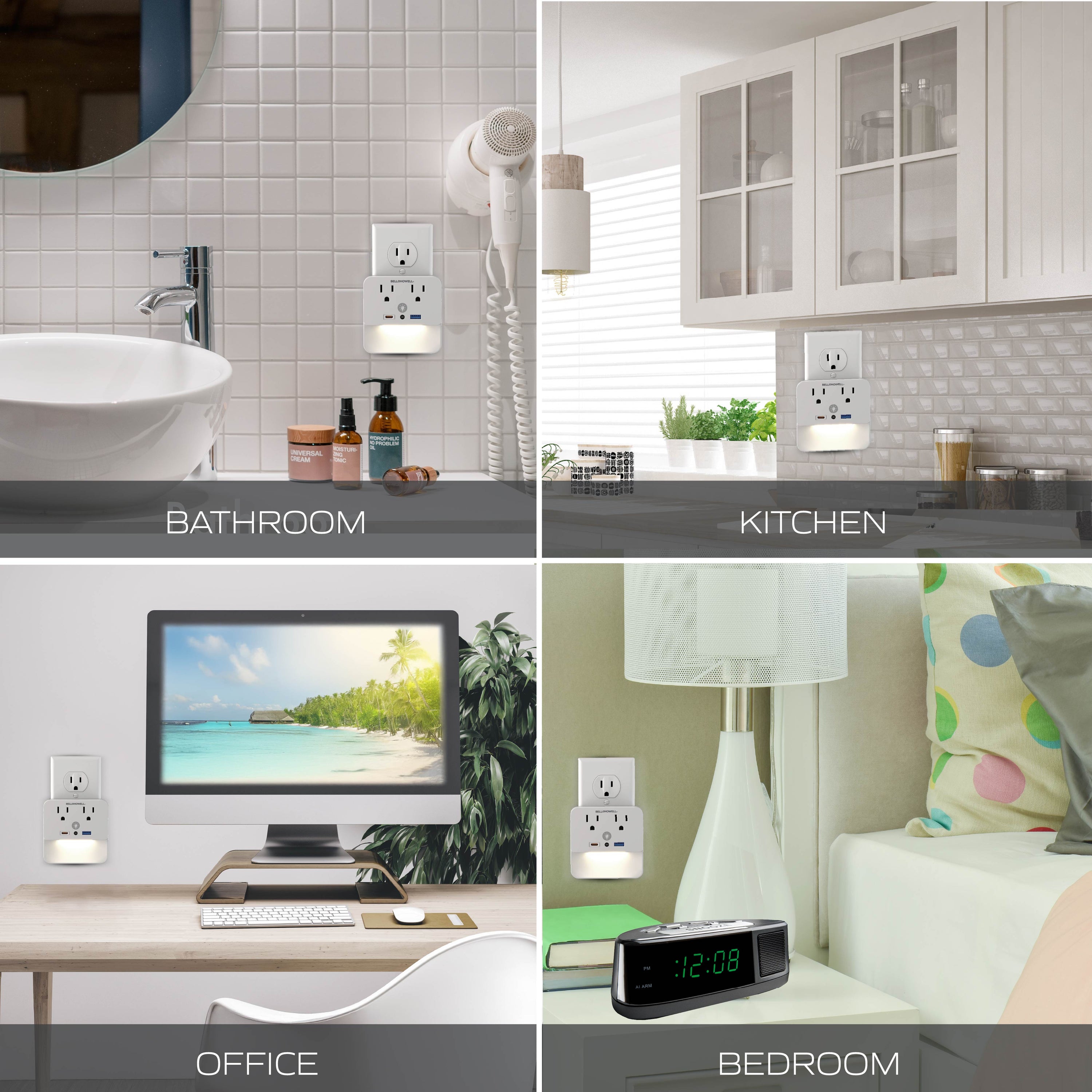 Nightlight Surge Protector with USB-C & USB-A