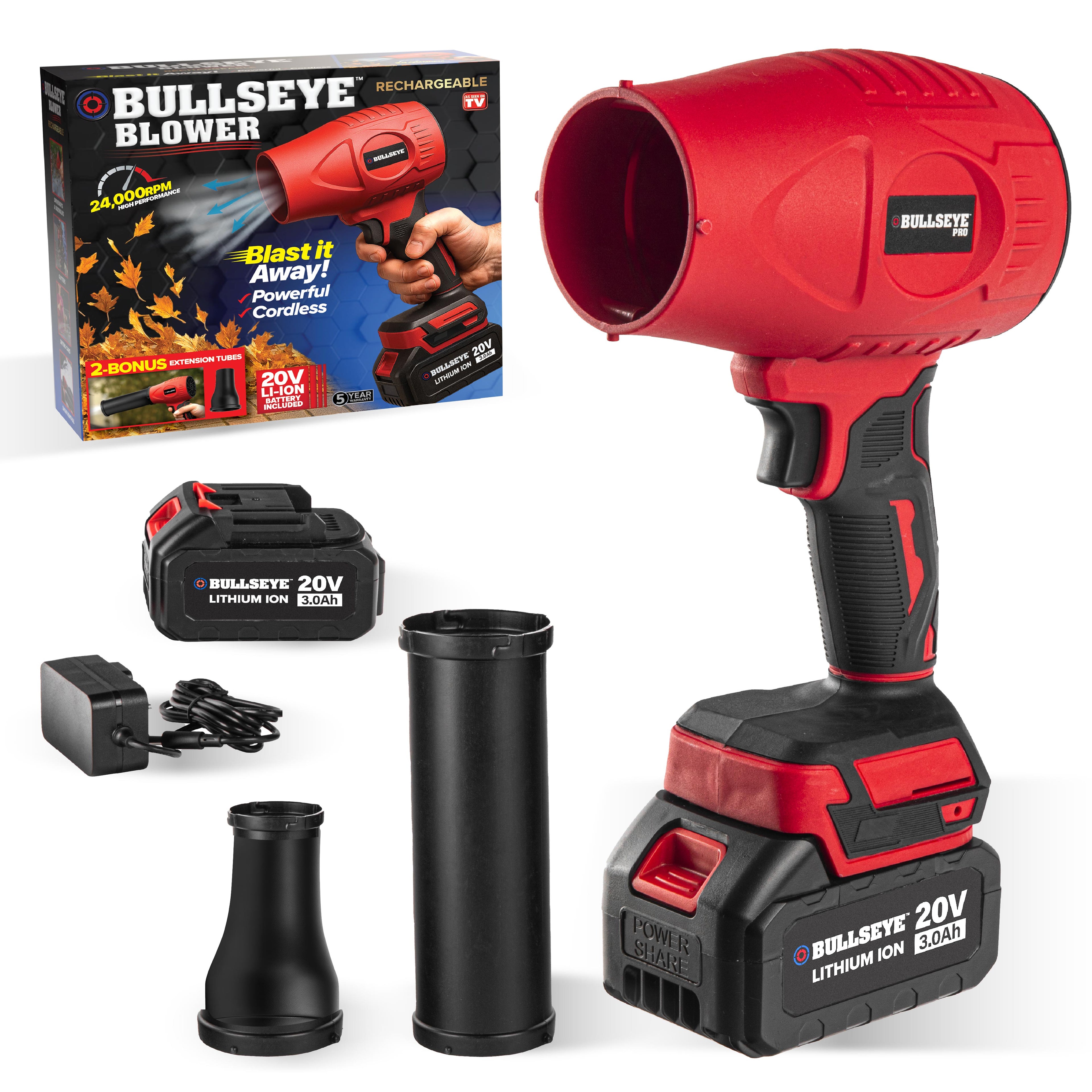 Bullseye Blower Rechargeable Cordless Leaf Dust Air Blaster