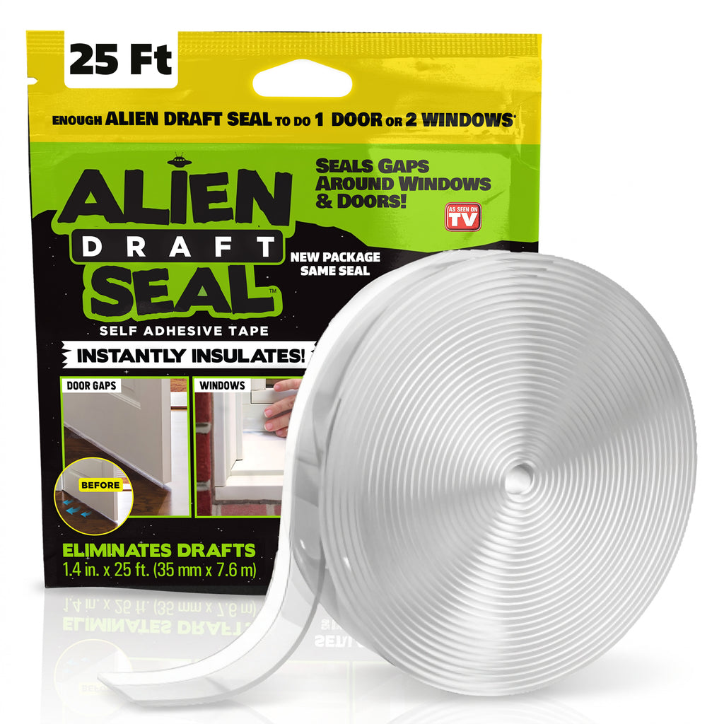 Alien Draft Seal Insulation Tape - Self-Adhesive Silicone Weather Stripping for Door & Window, Under-Door Draft Stopper - Stops Cold Air From Escaping in Summer, Keeps Warm Air Inside in Winter