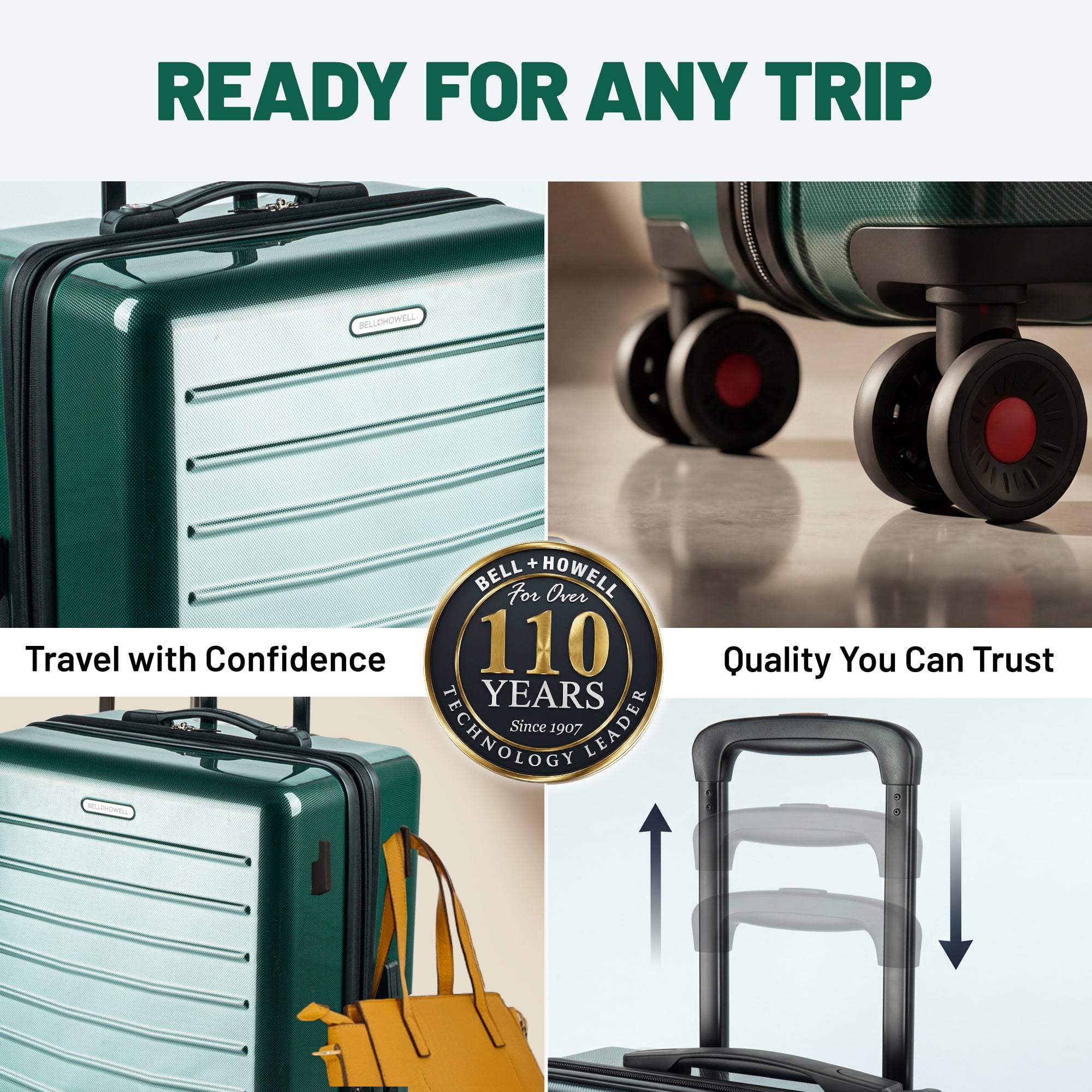 Bell + Howell 3 Piece Strata Stripe Luggage Set