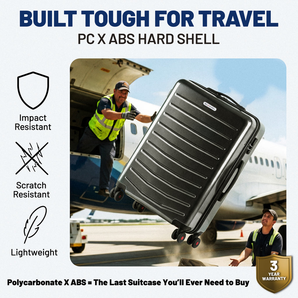 Bell + Howell 3 Piece Strata Stripe Luggage Set