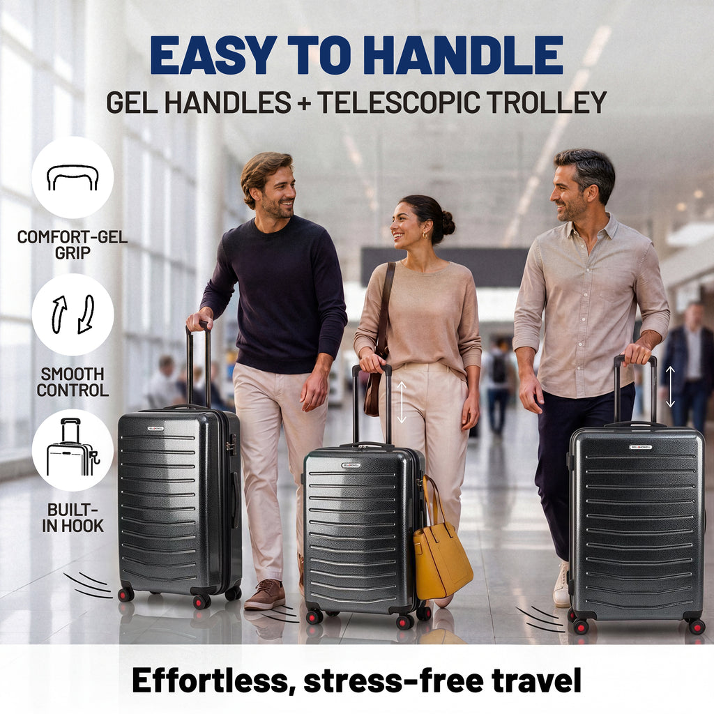 Bell + Howell 3 Piece Strata Stripe Luggage Set