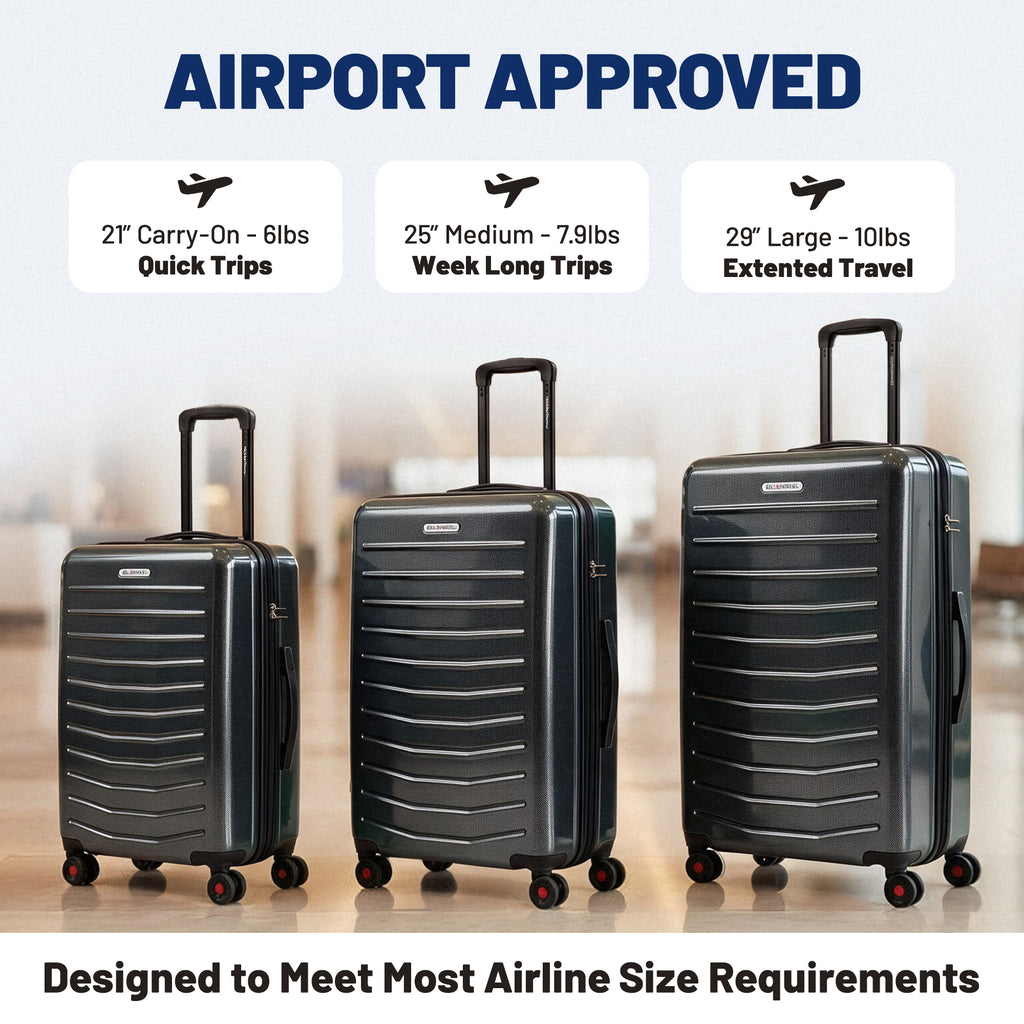 Bell + Howell 3 Piece Strata Stripe Luggage Set