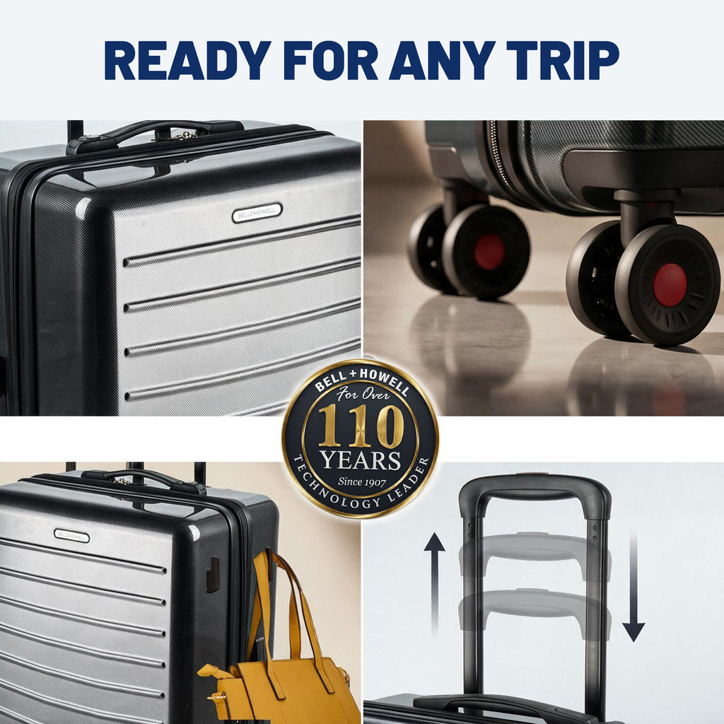 Bell + Howell 3 Piece Strata Stripe Luggage Set