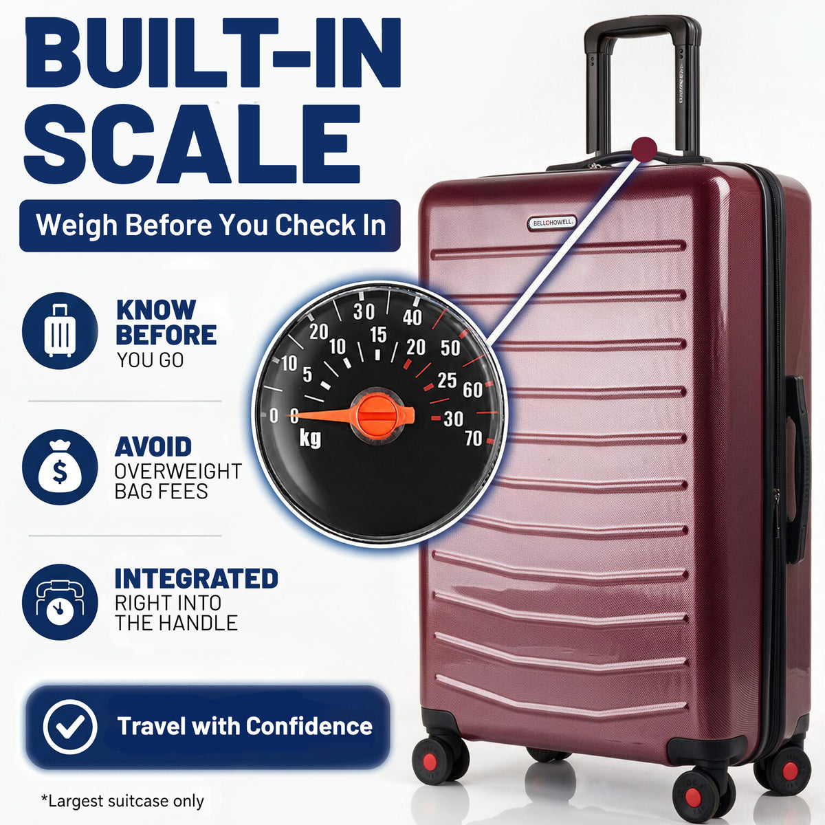Bell + Howell 3 Piece Strata Stripe Luggage Set