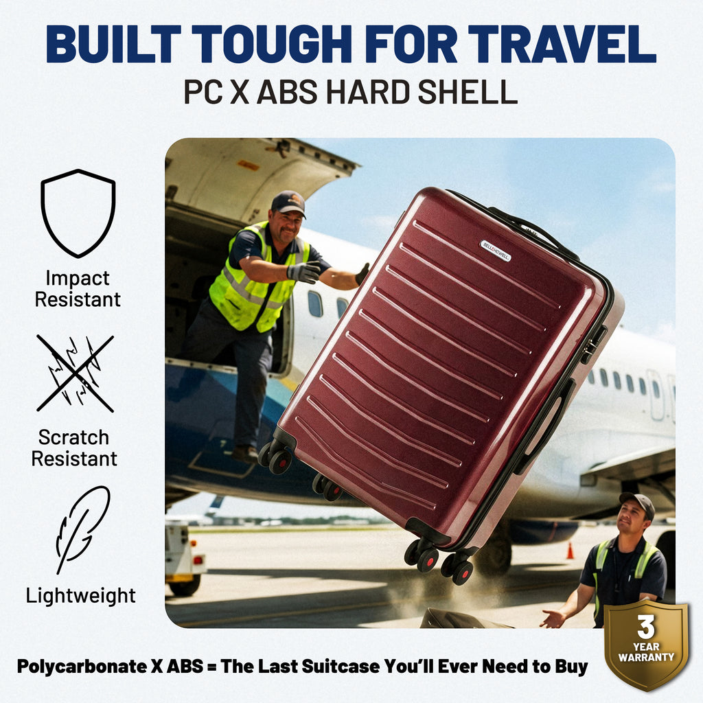Bell + Howell 3 Piece Strata Stripe Luggage Set