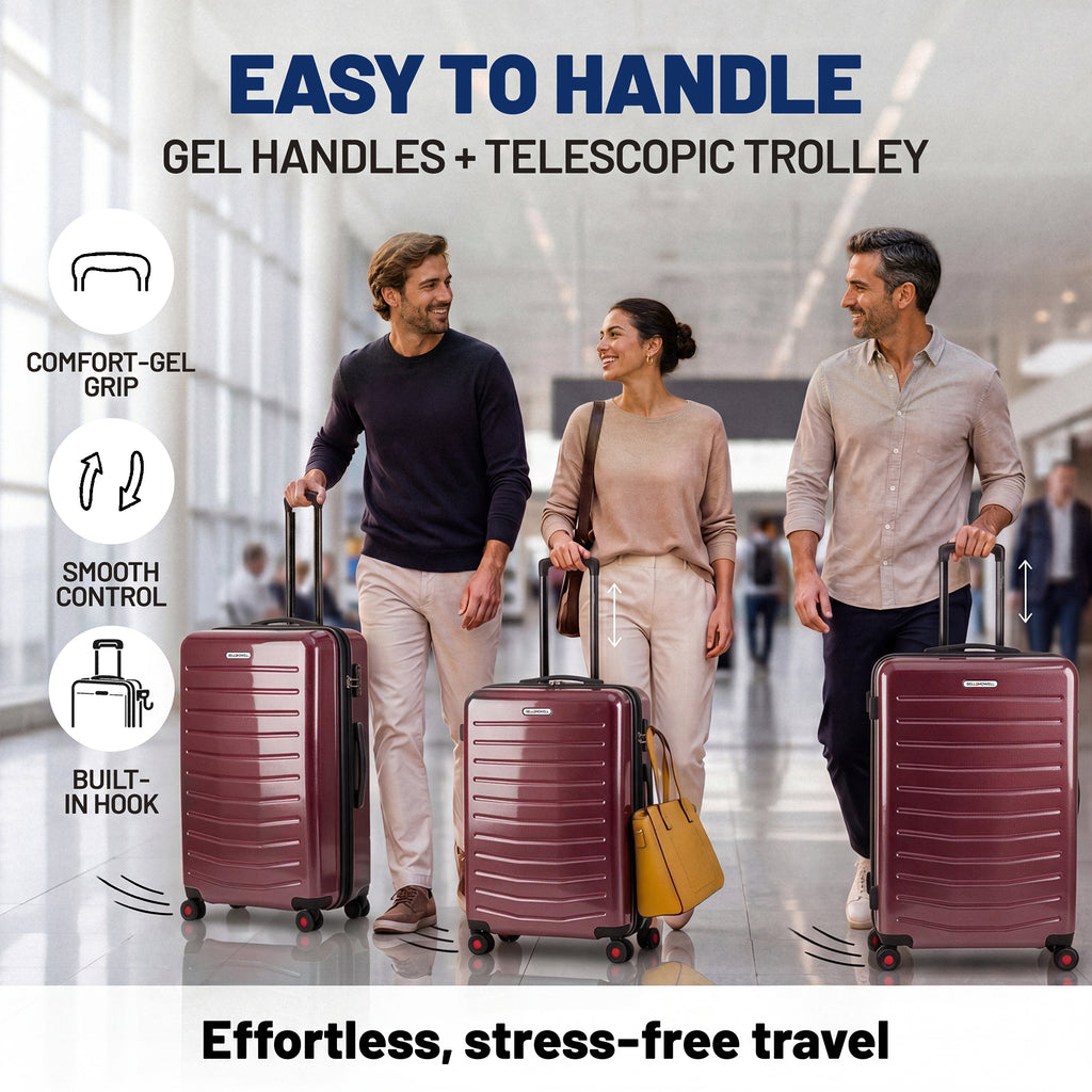 Bell + Howell 3 Piece Strata Stripe Luggage Set
