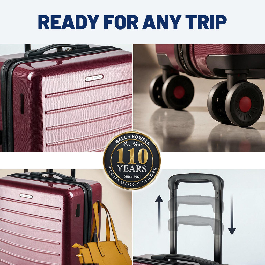 Bell + Howell 3 Piece Strata Stripe Luggage Set