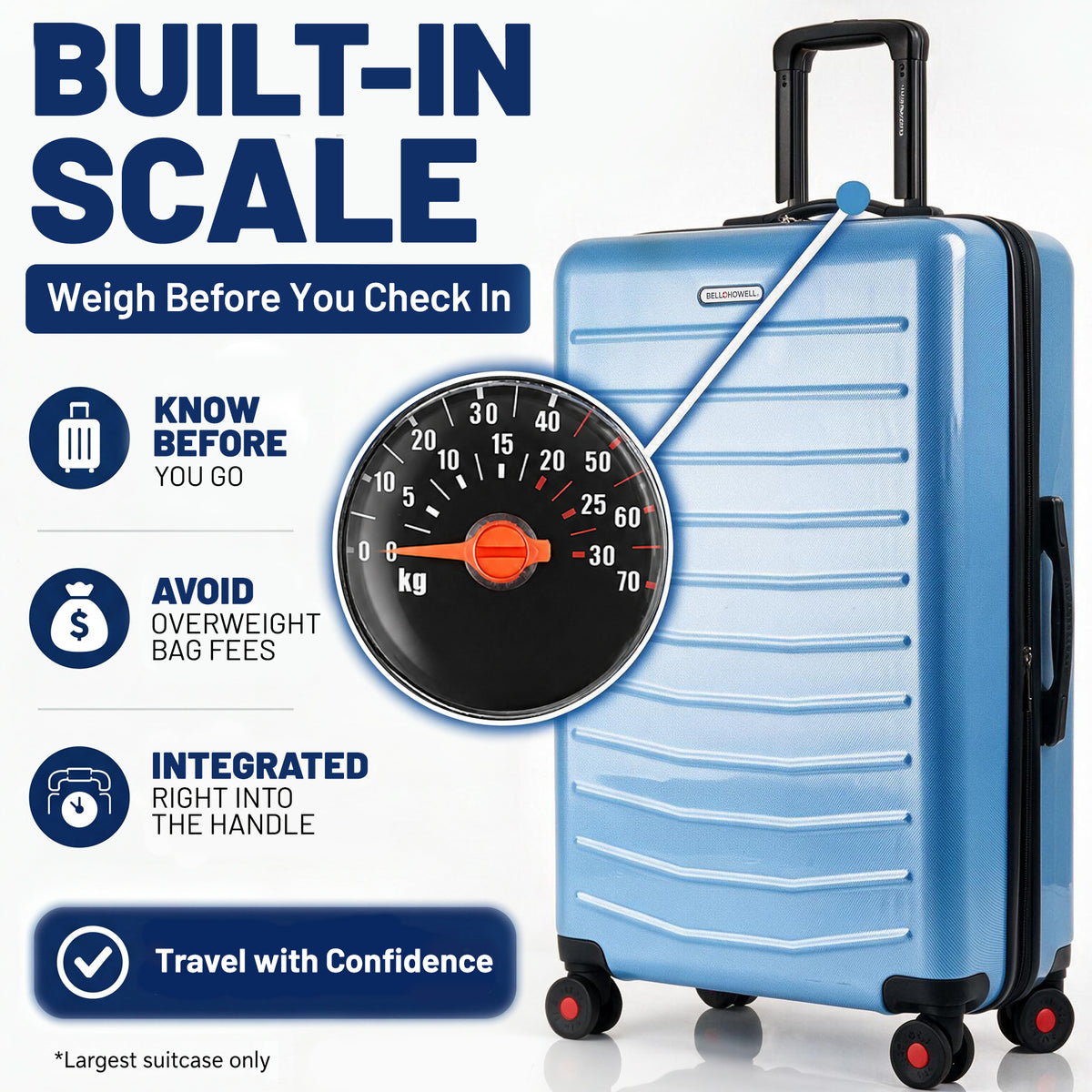 Bell + Howell 3 Piece Strata Stripe Luggage Set