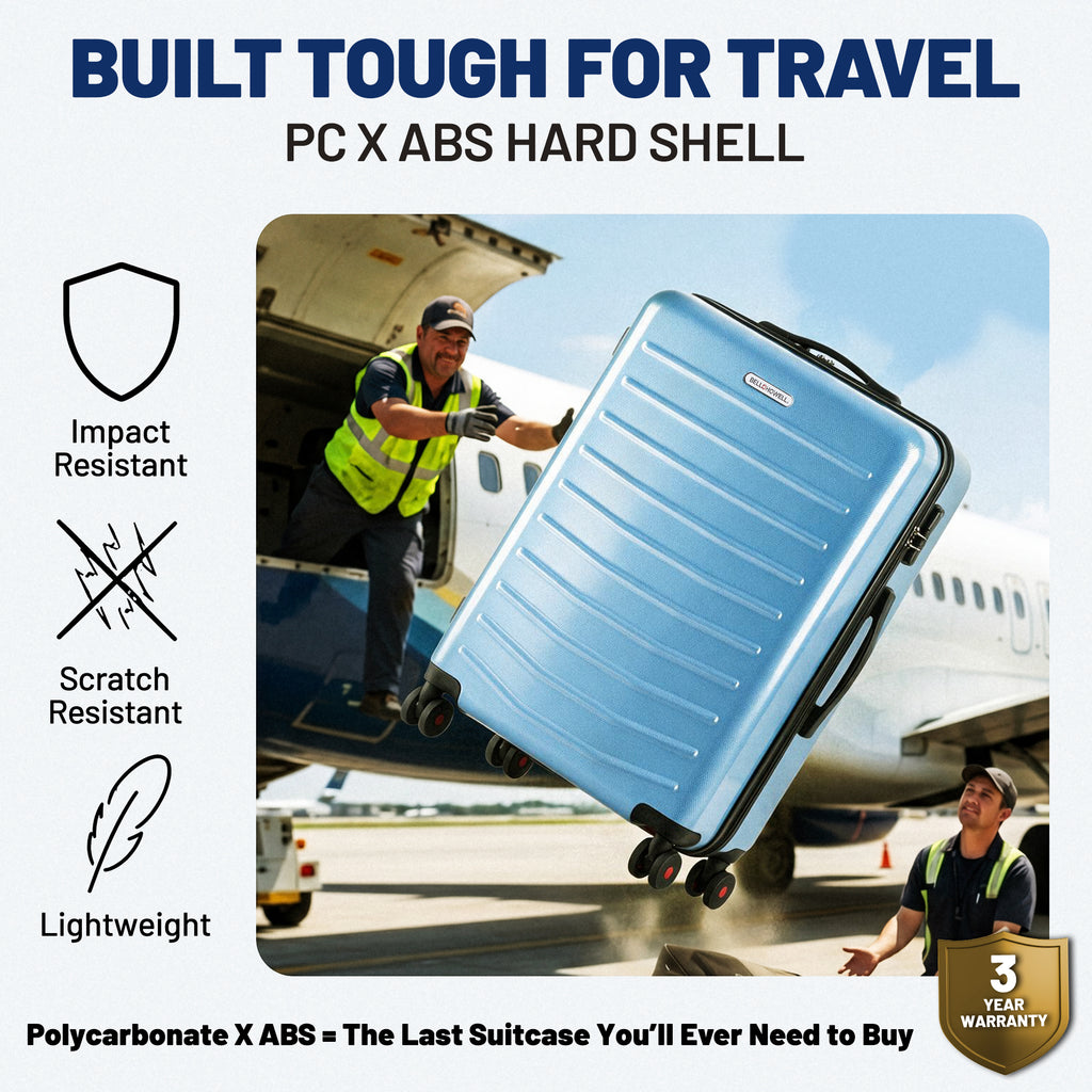 Bell + Howell 3 Piece Strata Stripe Luggage Set