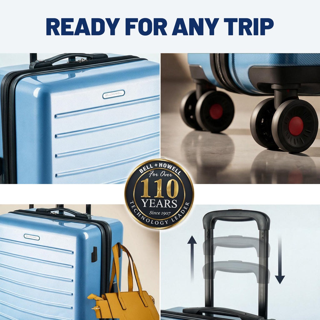 Bell + Howell 3 Piece Strata Stripe Luggage Set