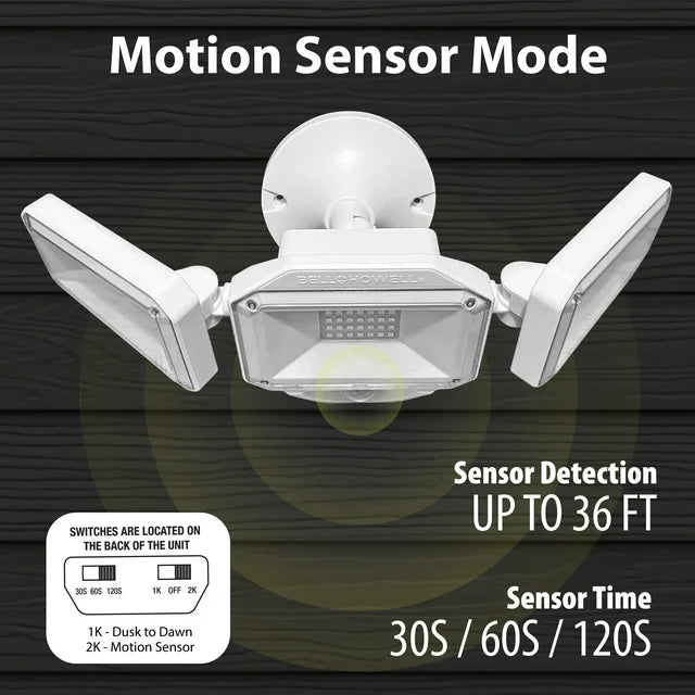 Bell+Howell Bionic Floodlight Hardwired Bright Floodlight with Motion Sensor Set of 2