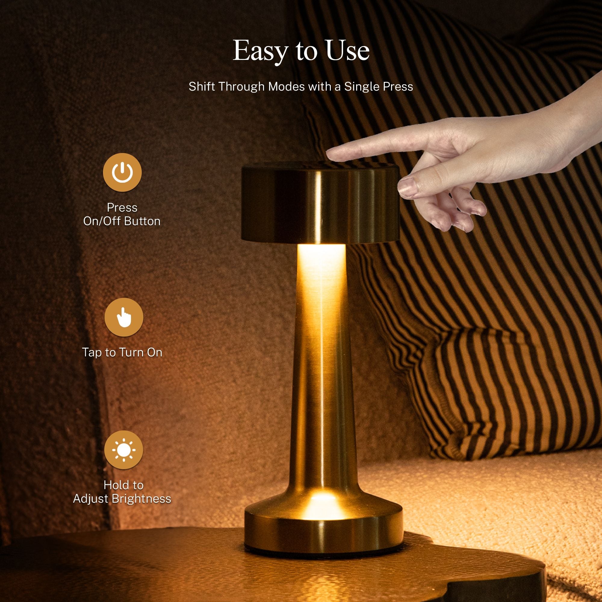 The Chelsea - Rechargeable Touch Control Lamp