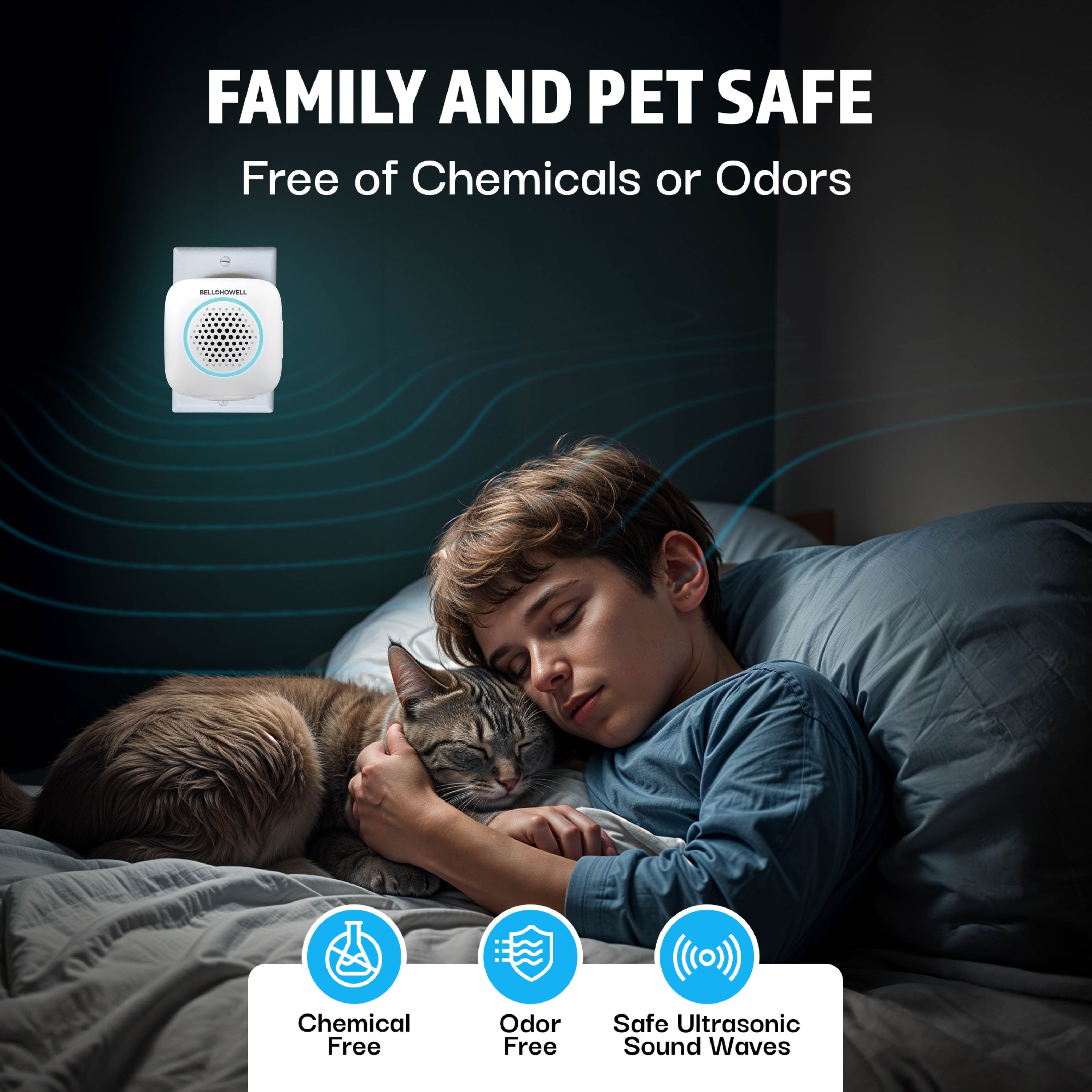 Rogue Pest Repeller Aid – Ultrasonic Plug-In Indoor Insect & Rodent Repellent, Chemical-Free Pest Control