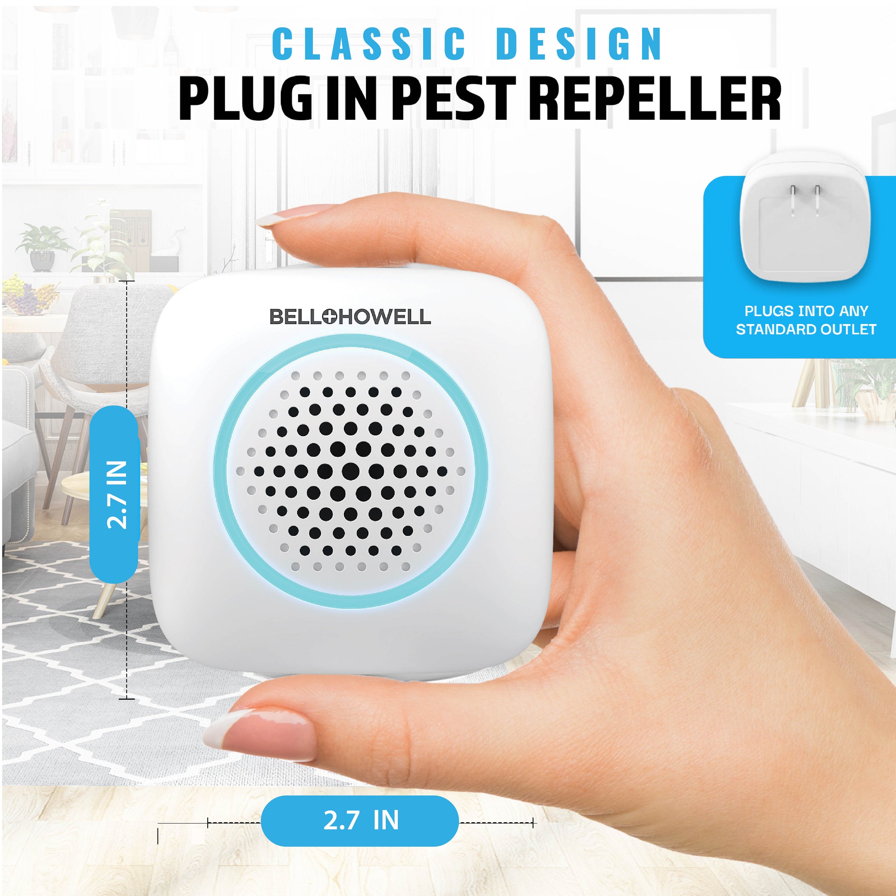 Rogue Pest Repeller Aid – Ultrasonic Plug-In Indoor Insect & Rodent Repellent, Chemical-Free Pest Control