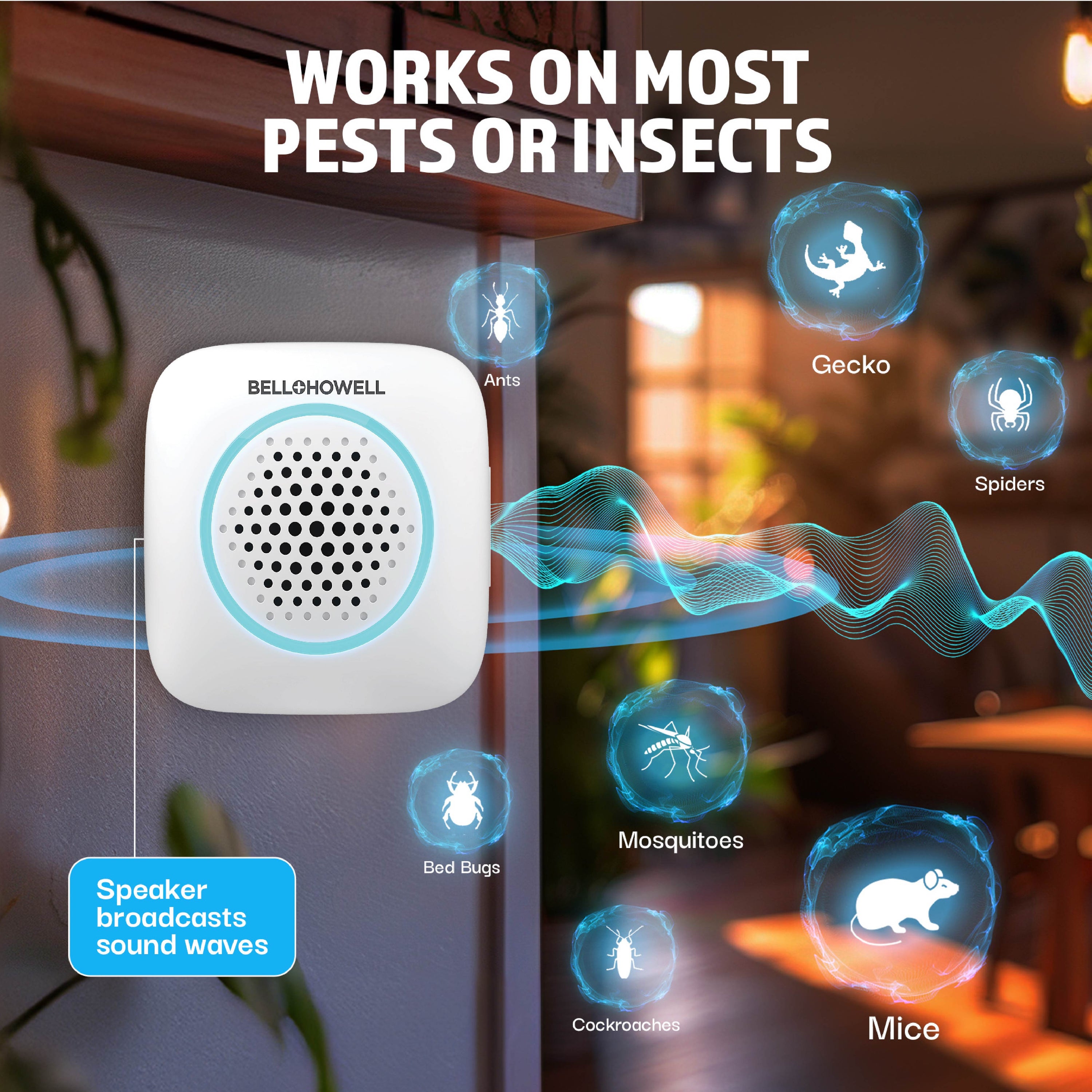 Rogue Pest Repeller Aid – Ultrasonic Plug-In Indoor Insect & Rodent Repellent, Chemical-Free Pest Control