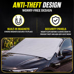 Weatherforce 365 - All-Weather Sunshade Ice Cover Heavy Duty Reversible Windshield Protector 6 by 10 feet Fabric For Any Car Protects from Heat & Snow with Anti-Theft Panels As Seen On TV