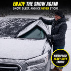 Weatherforce 365 - All-Weather Sunshade Ice Cover Heavy Duty Reversible Windshield Protector 6 by 10 feet Fabric For Any Car Protects from Heat & Snow with Anti-Theft Panels As Seen On TV