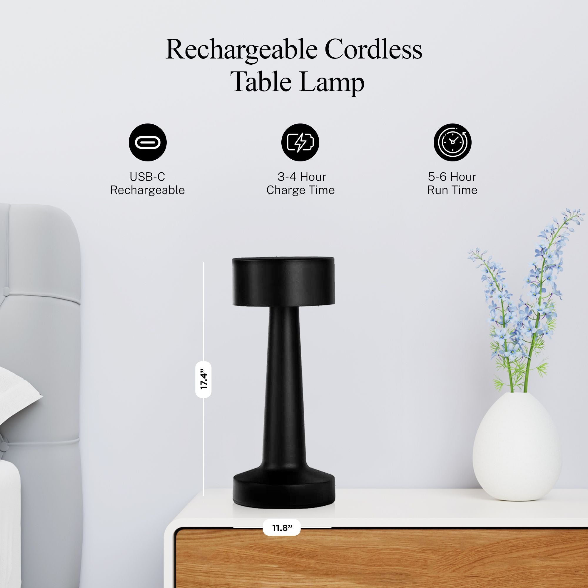 The Chelsea - Rechargeable Touch Control Lamp