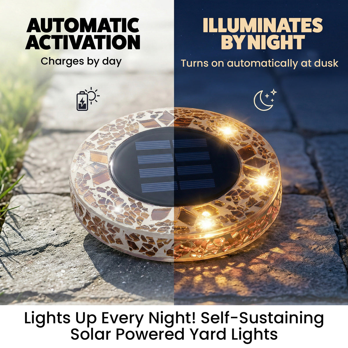 Bell + Howell Pathway & Landscape Mosaic Disk Light 4 Pack