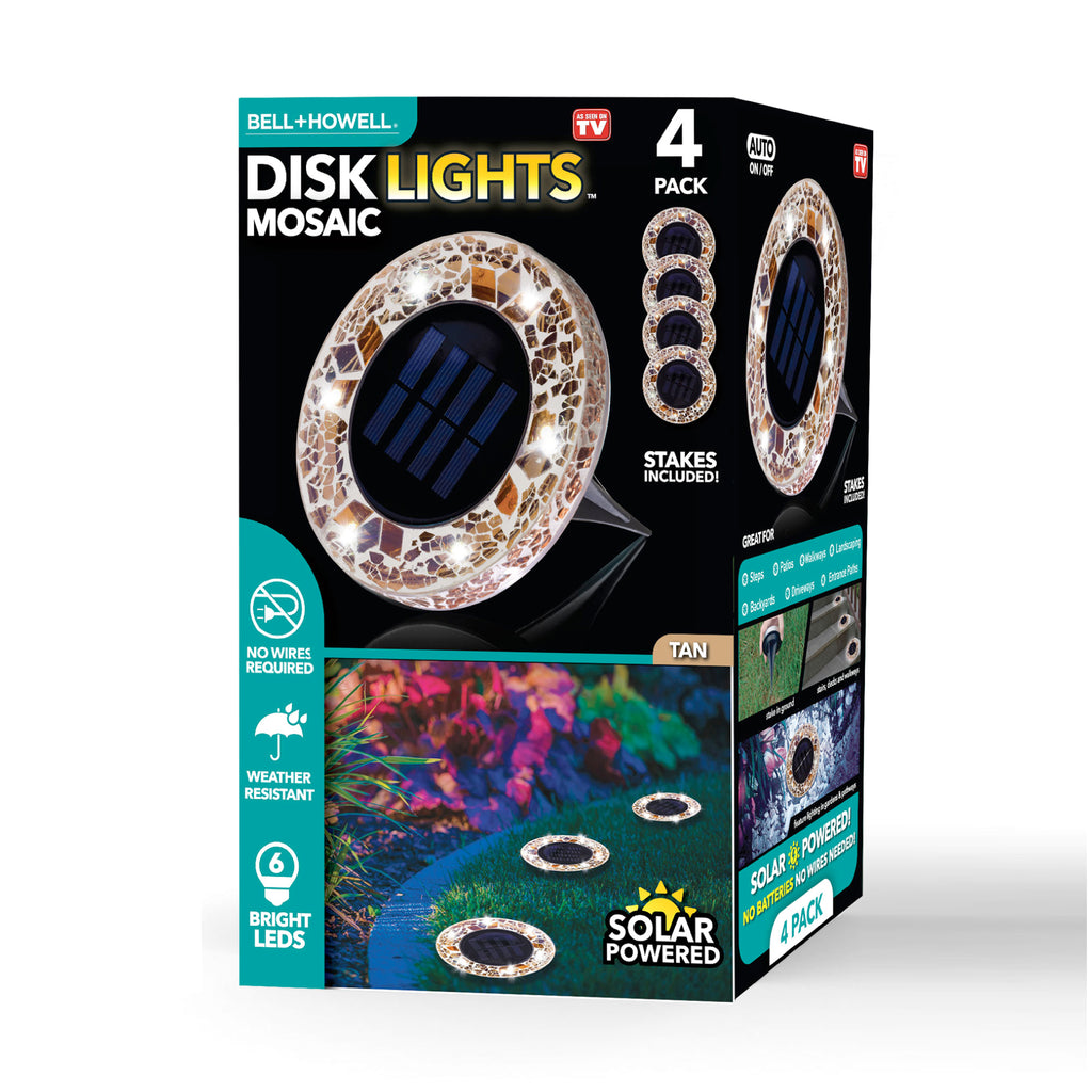 Bell + Howell Pathway & Landscape Mosaic Disk Light 4 Pack