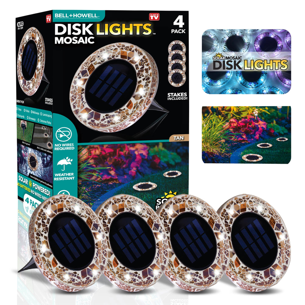 Bell + Howell Pathway & Landscape Mosaic Disk Light 4 Pack
