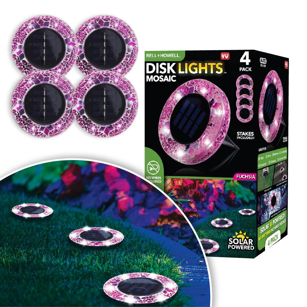Bell + Howell Pathway & Landscape Mosaic Disk Light 4 Pack