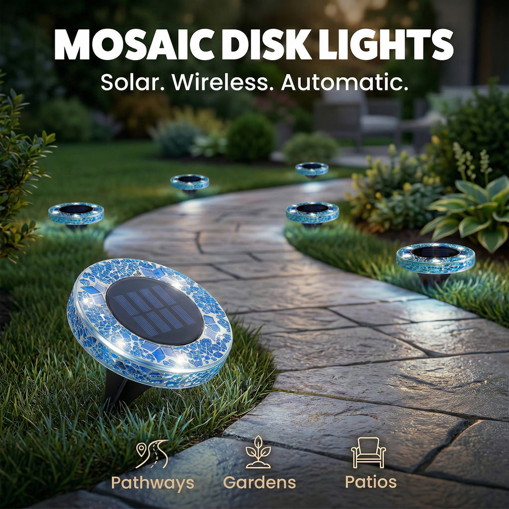 Bell + Howell Pathway & Landscape Mosaic Disk Light 4 Pack
