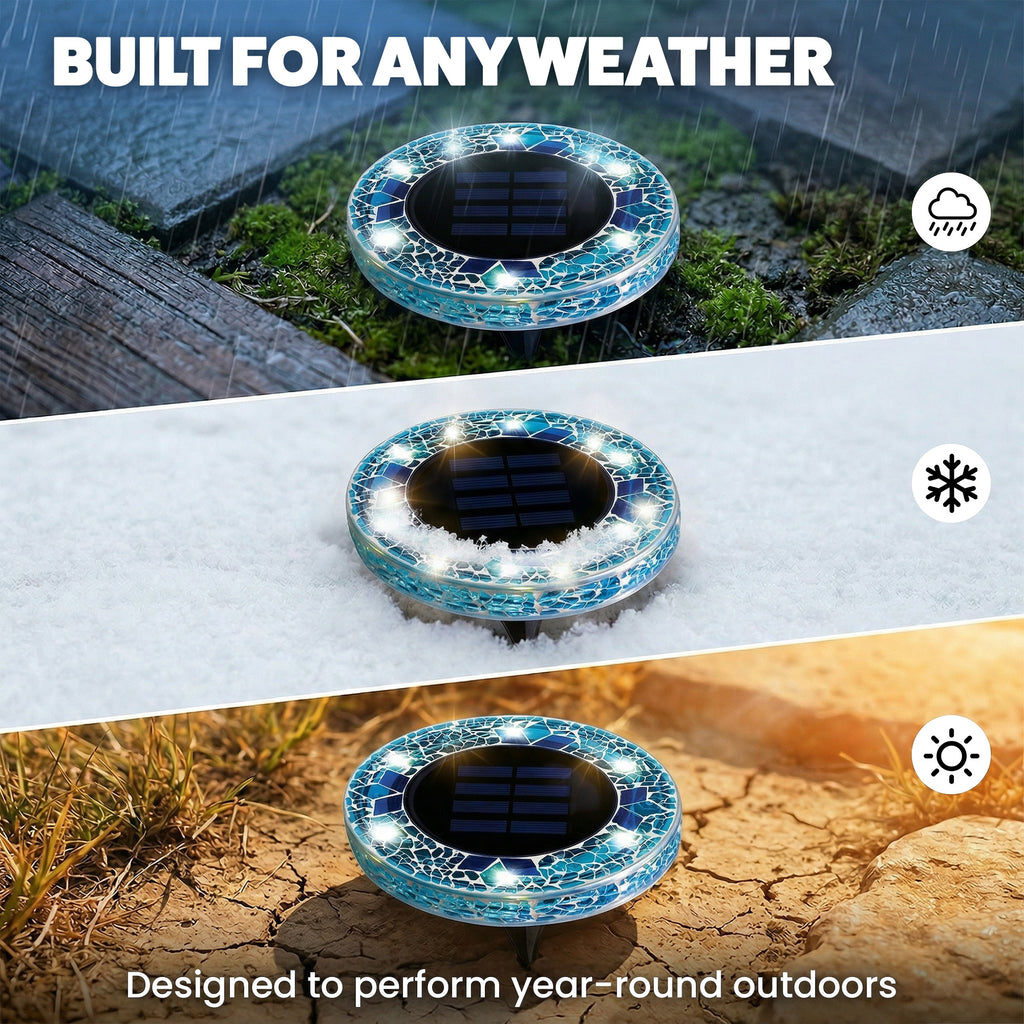 Bell + Howell Pathway & Landscape Mosaic Disk Light 4 Pack