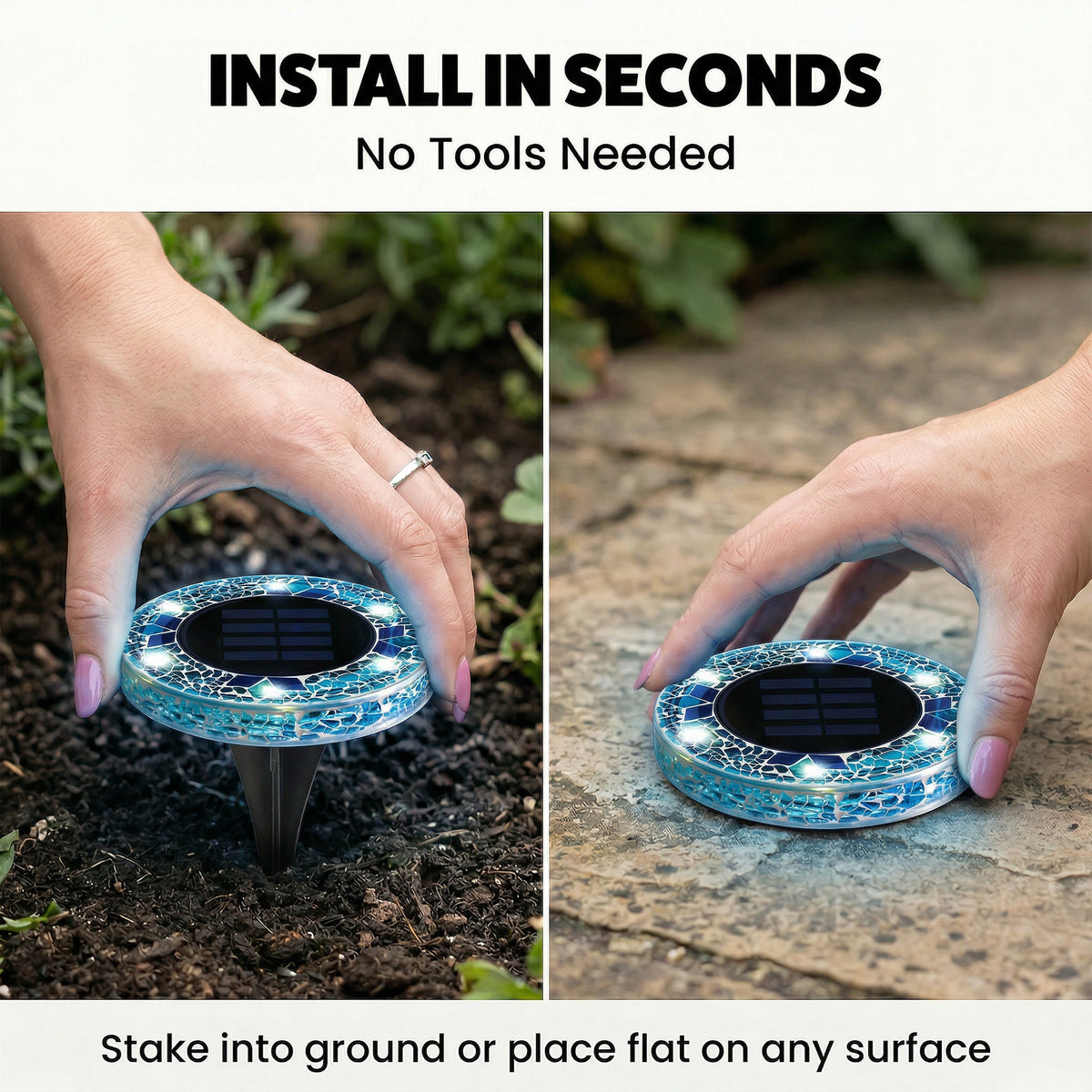 Bell + Howell Pathway & Landscape Mosaic Disk Light 4 Pack